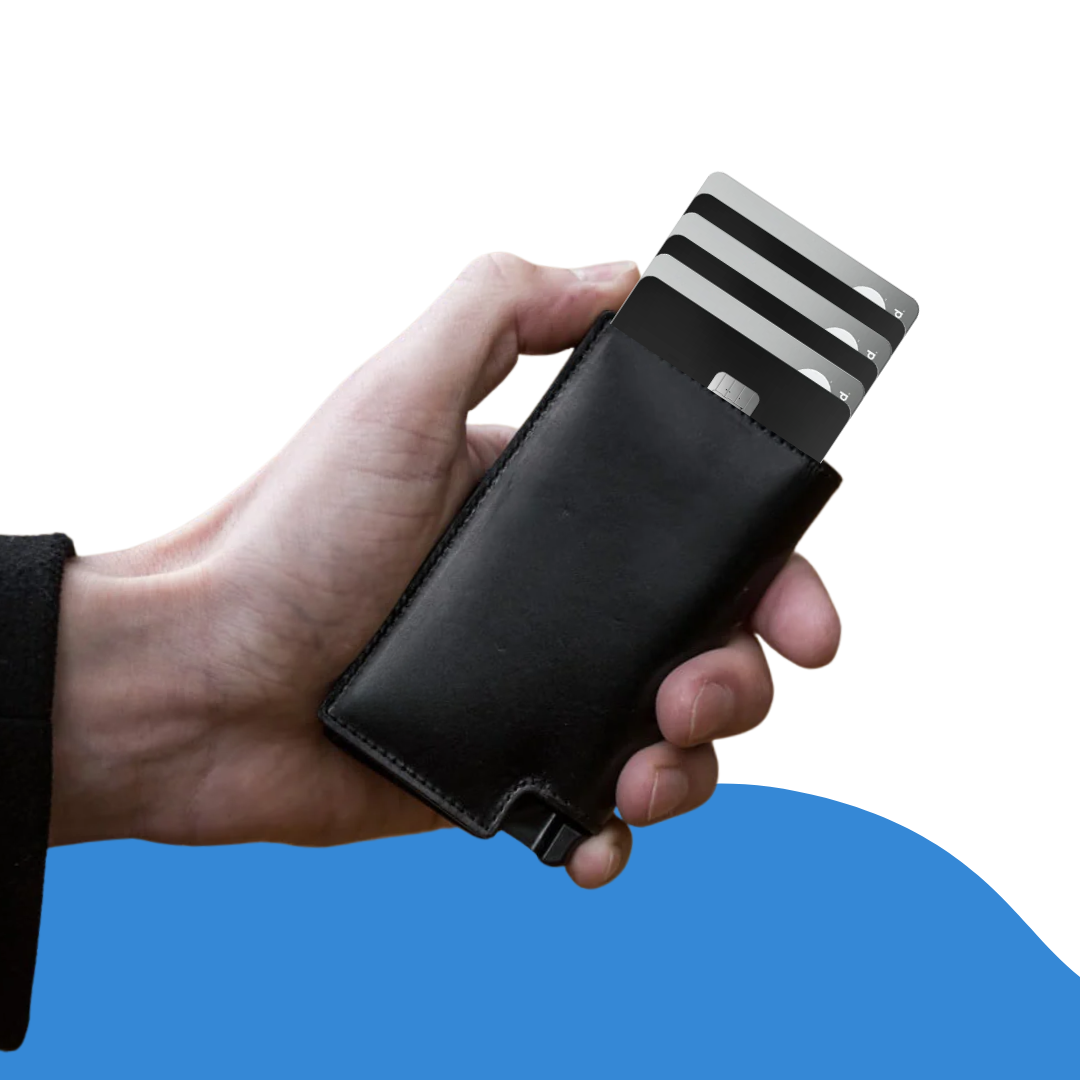 EasyOn EasyOff Large ID Protection Leather Card Holder