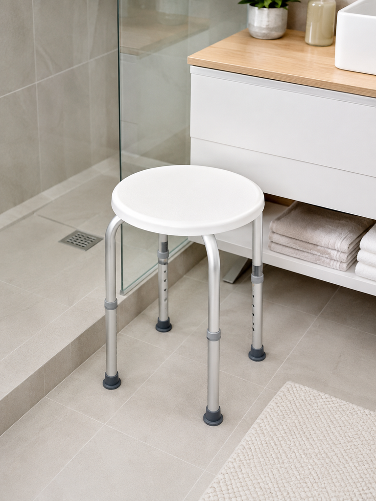 Height-Adjustable Shower Stool