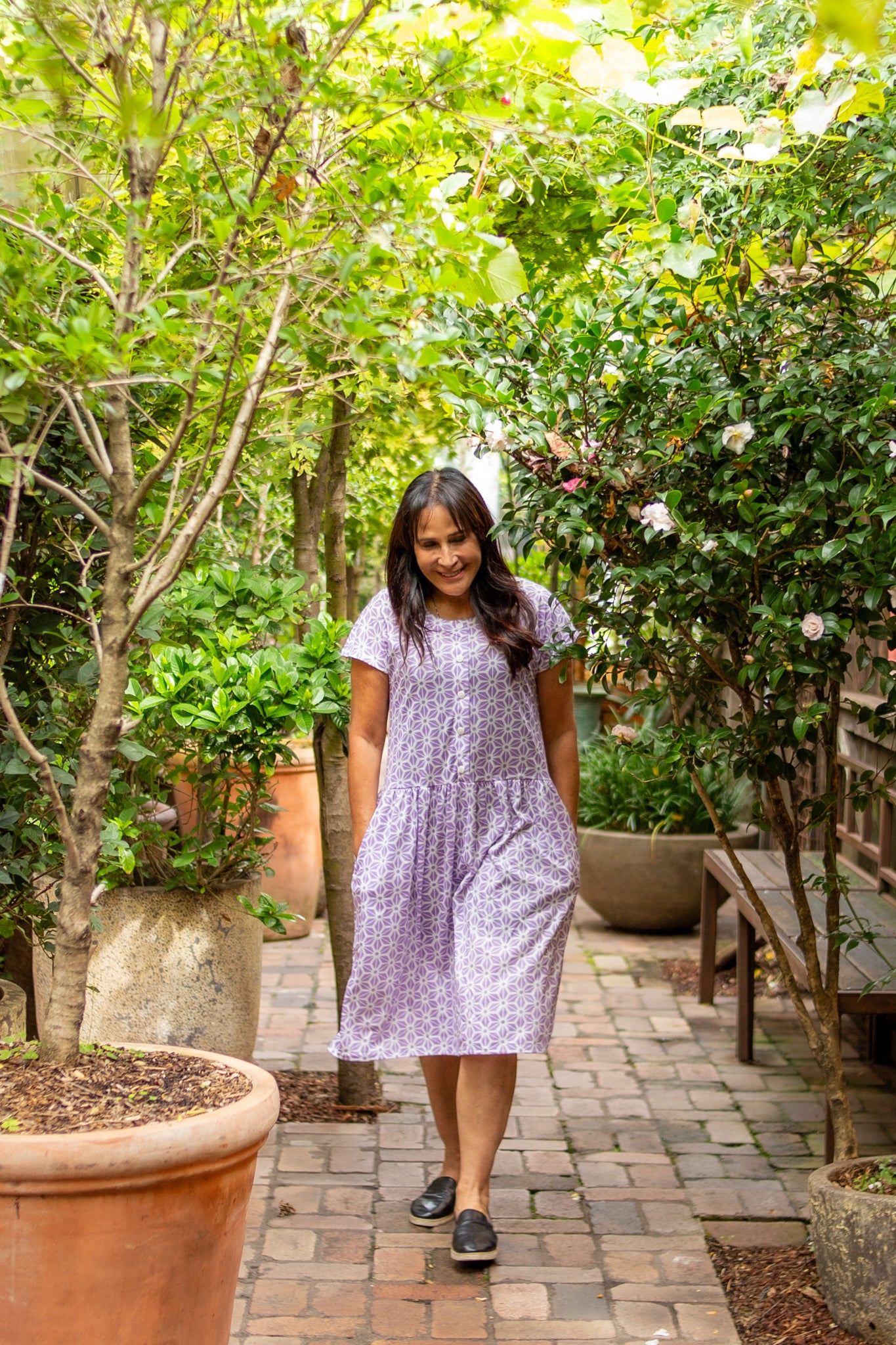 Diamond Belle Drop Waist Dress With Short Sleeves