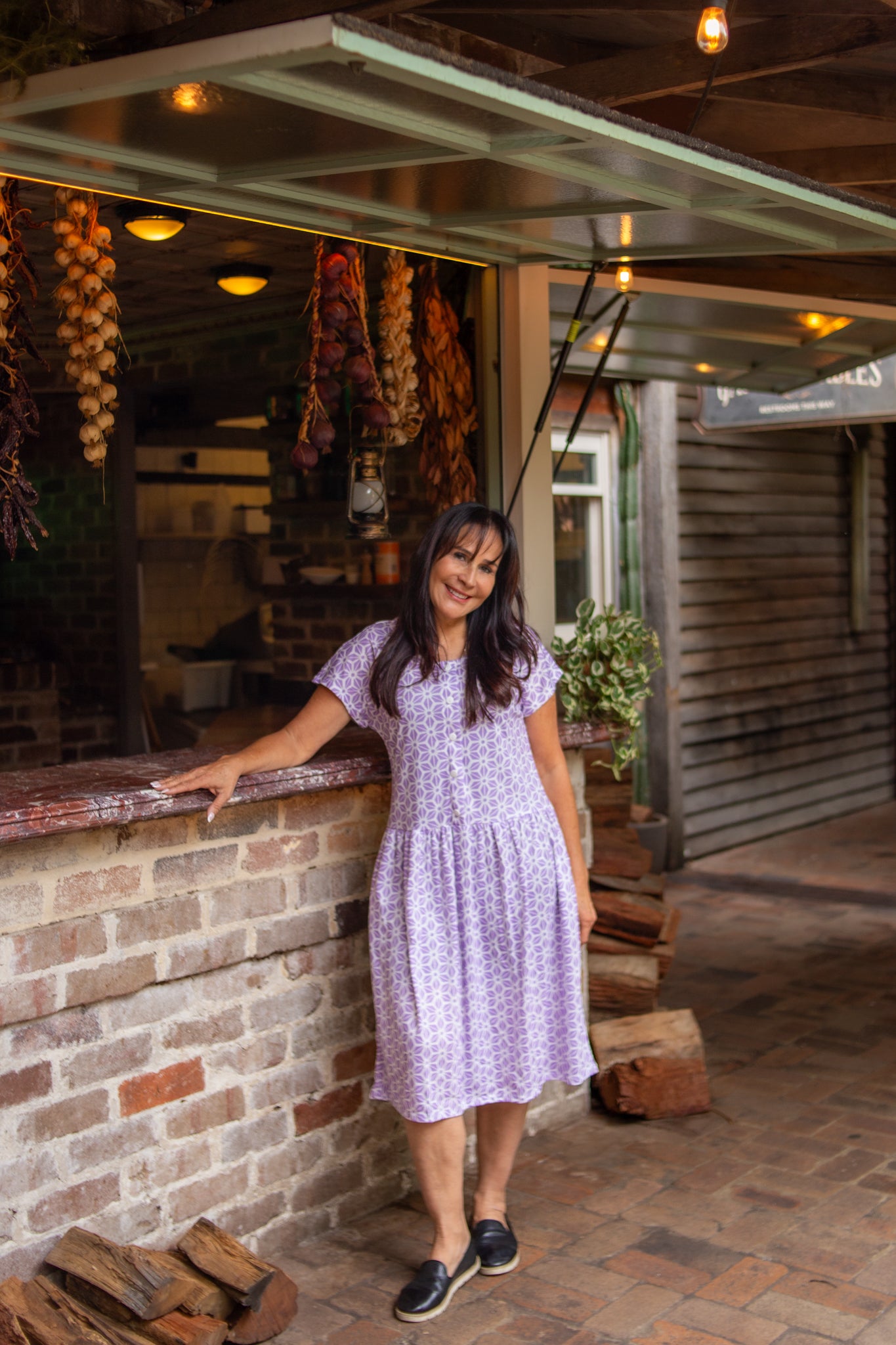 Diamond Belle Drop Waist Dress With Short Sleeves