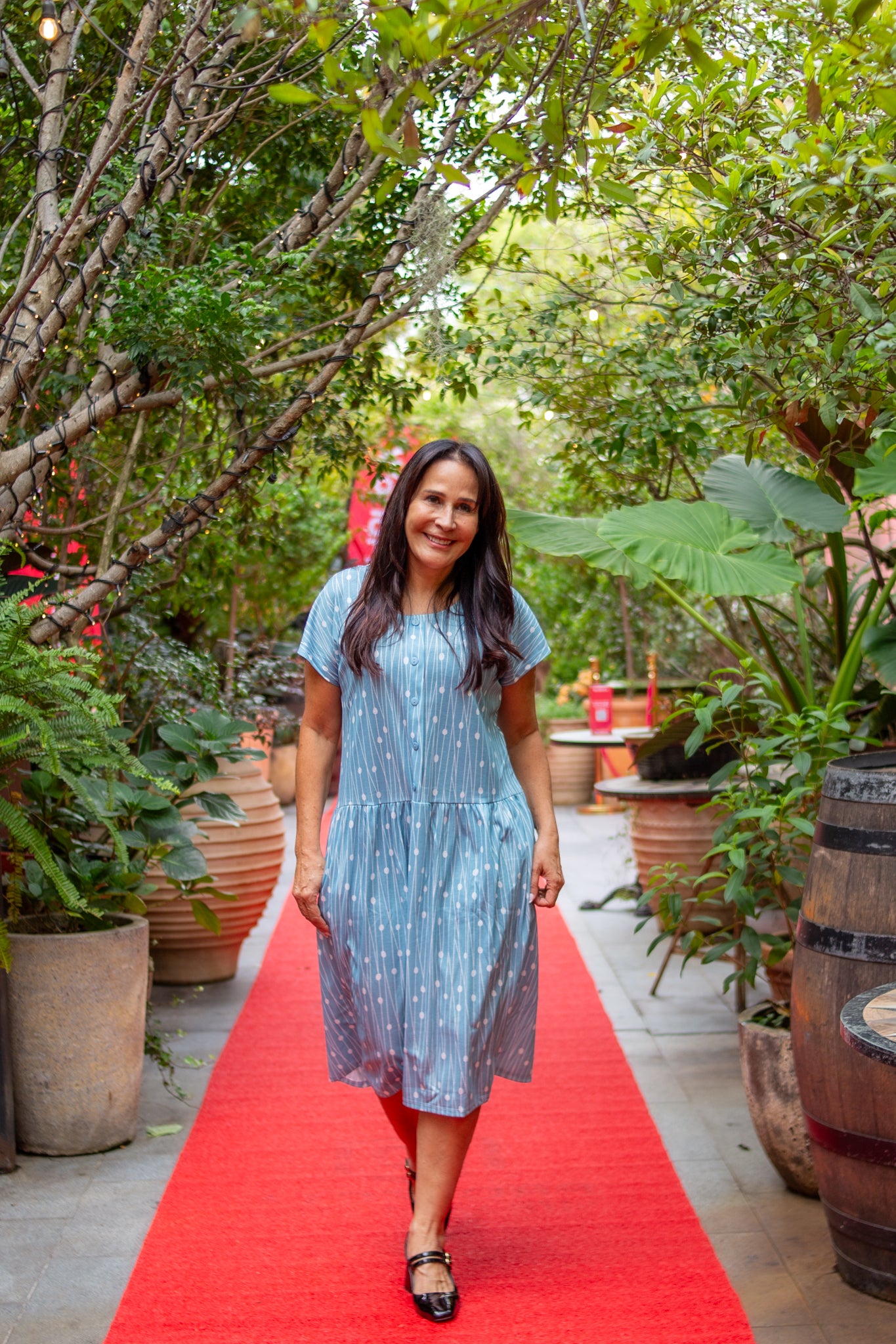 Aqua Fresca Drop Waist Dress With Short Sleeves