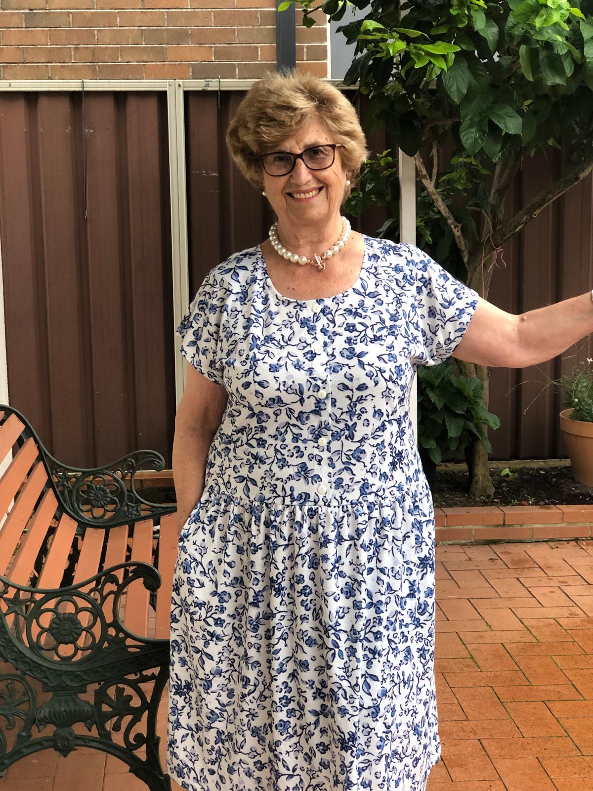 Amalfi Drop Waist Dress With Short Sleeves