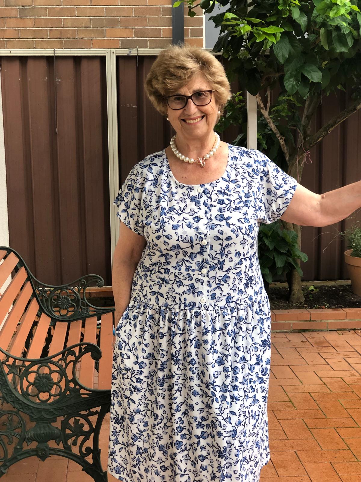 Amalfi Drop Waist Dress With Short Sleeves