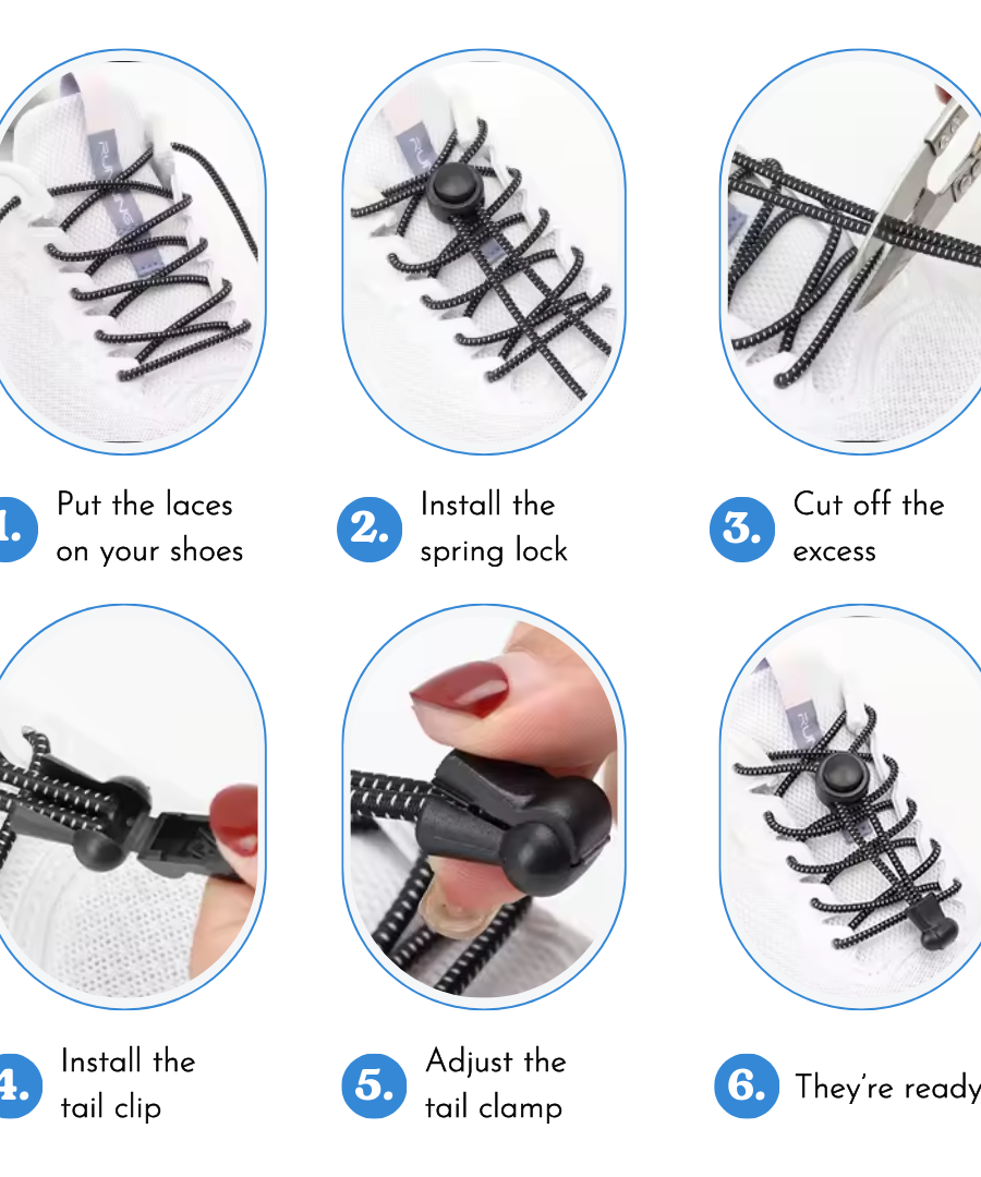 EasyOn EasyOff No Tie Shoe Laces