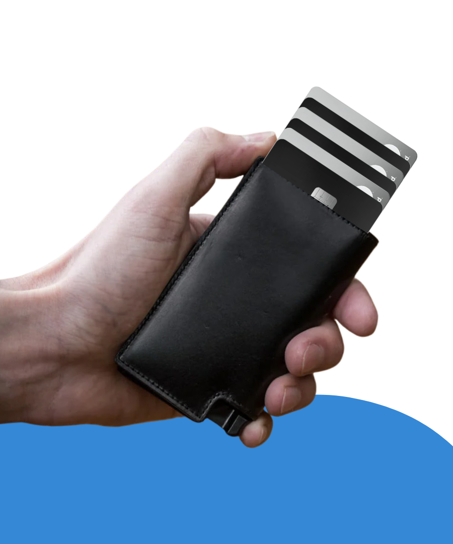 EasyOn EasyOff Large ID Protection Leather Card Holder