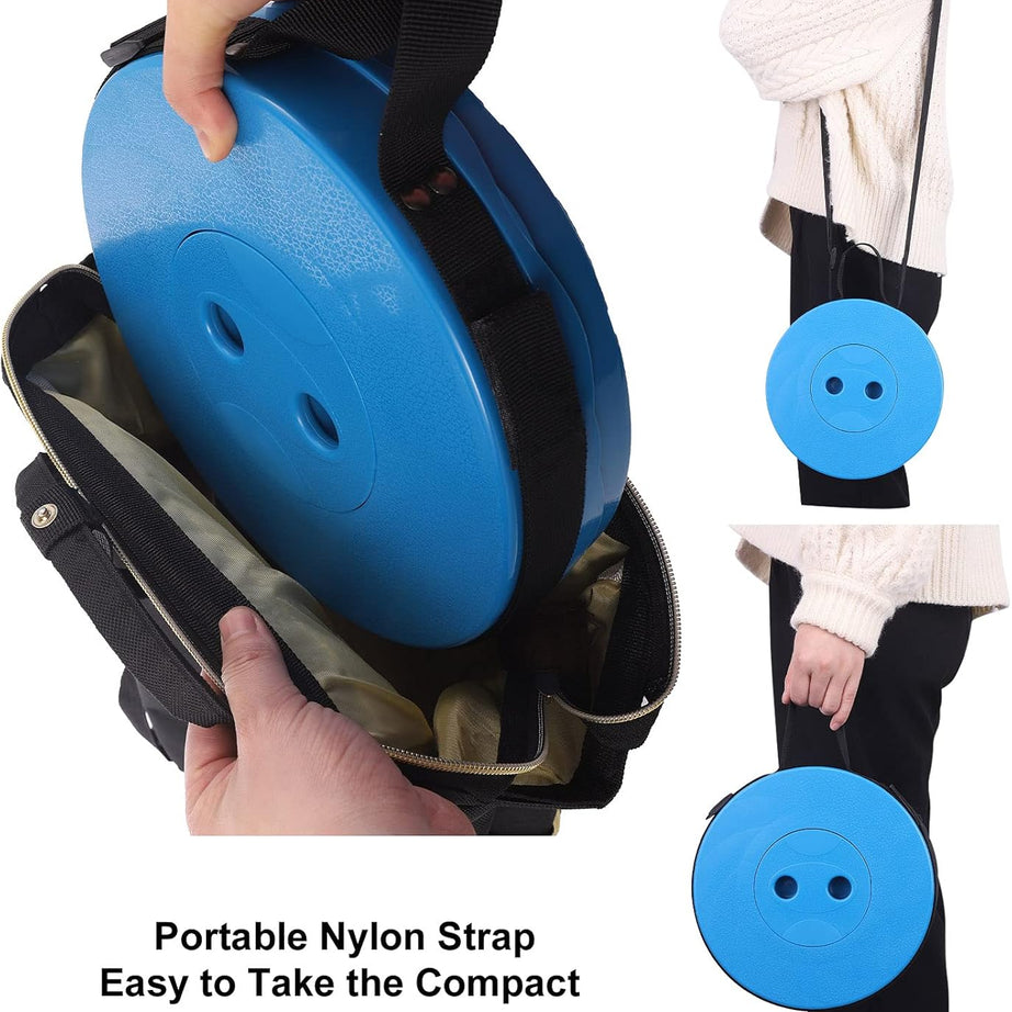 EasyOn EasyOff Folding Stool with Strap-on