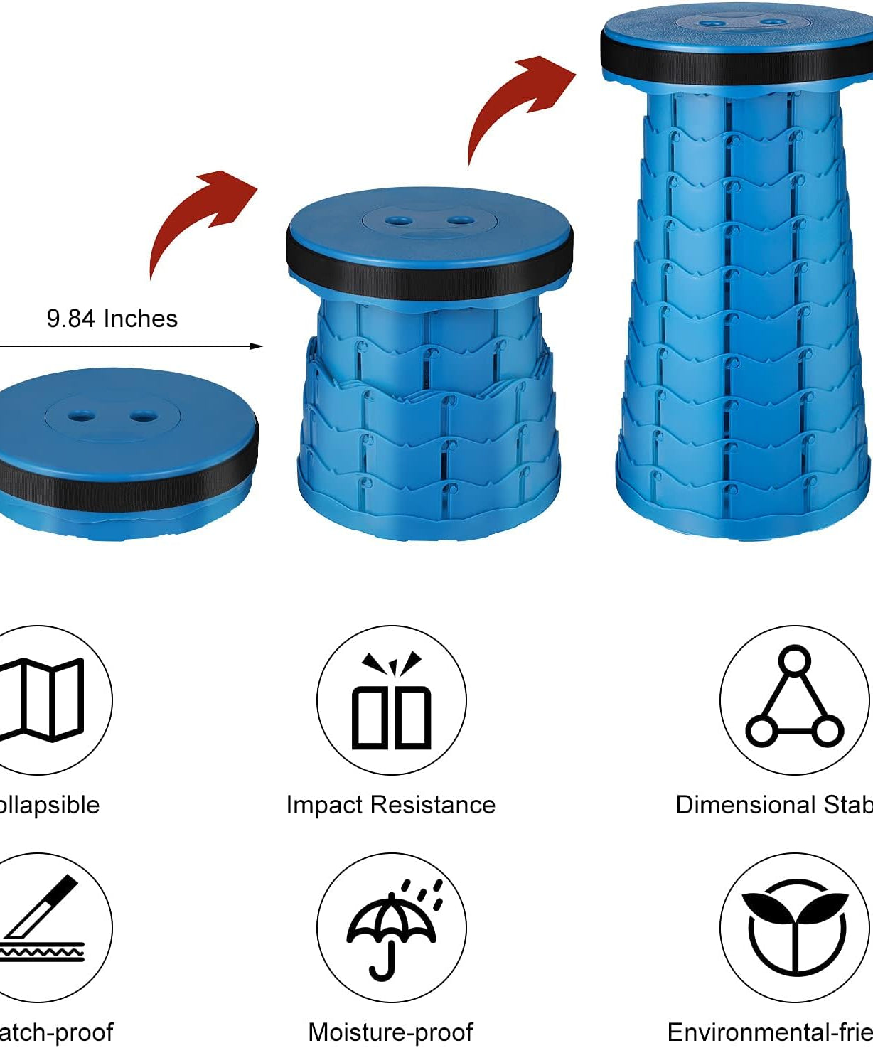 EasyOn EasyOff Folding Stool with Strap-on