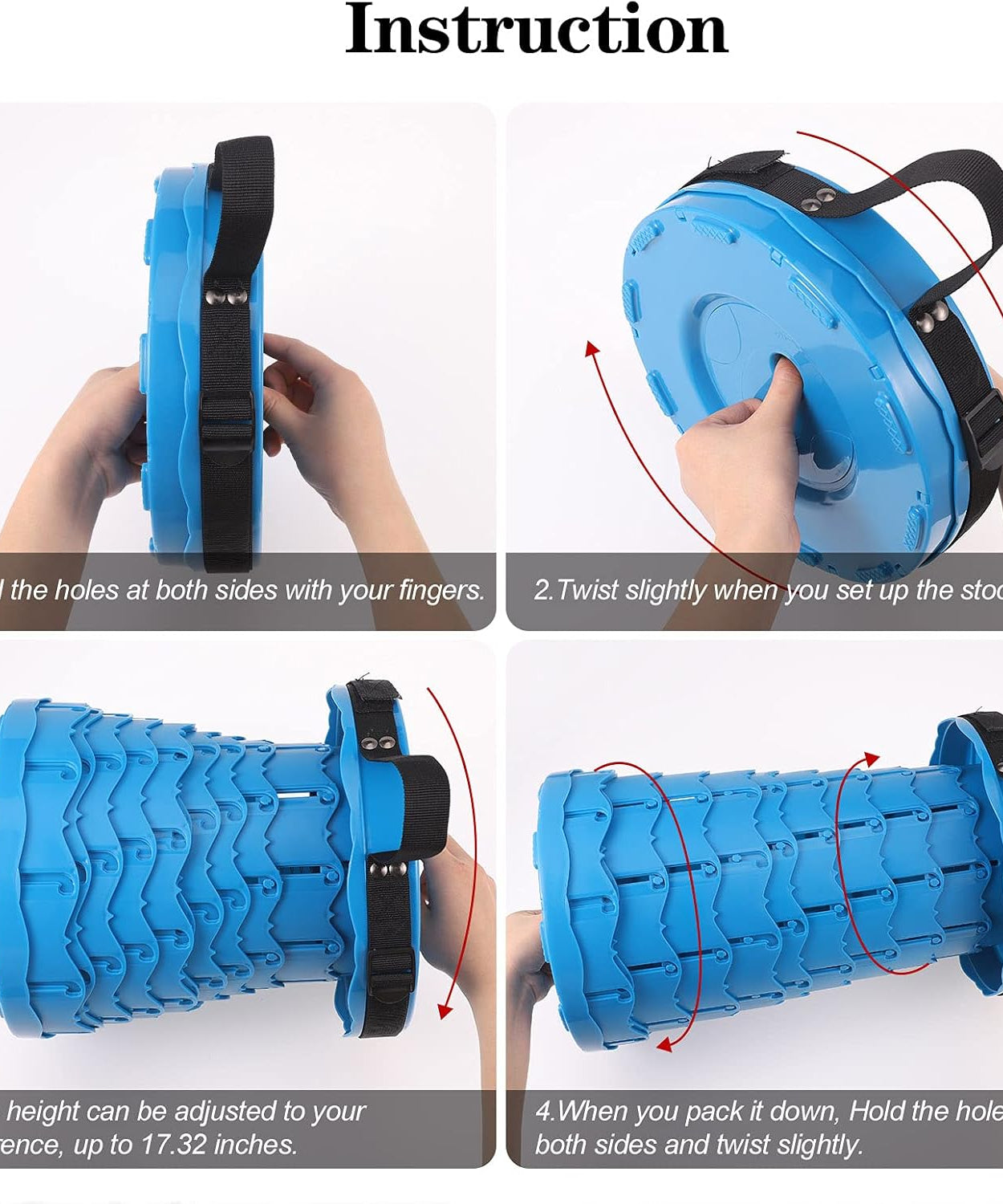 EasyOn EasyOff Folding Stool with Strap-on