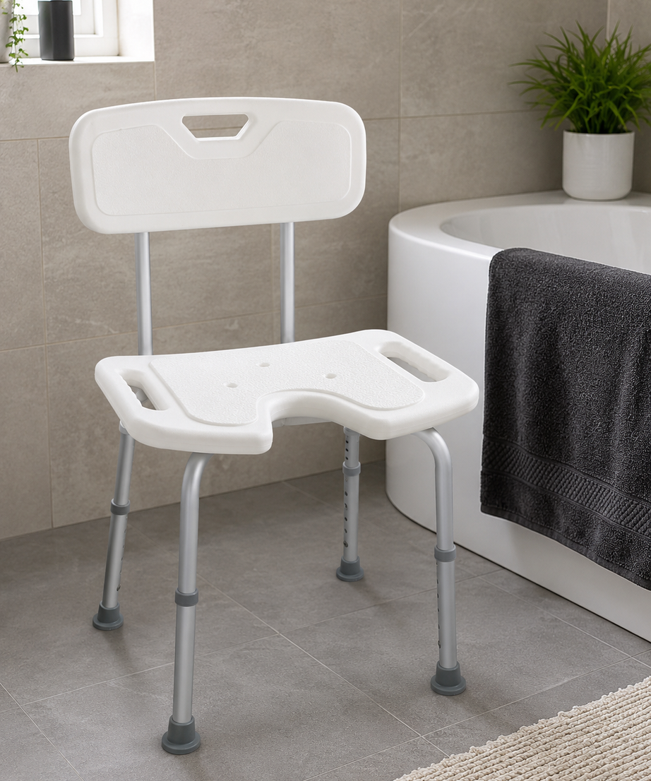 Adjustable Shower Chair with Backrest