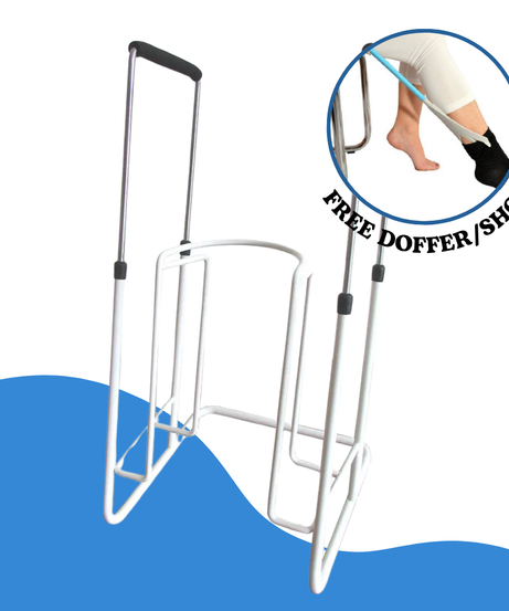 EasyOn EasyOff Deluxe Large Patented Stocking Donner with Extendable Handles with FREE Doffer (Value $29.95)