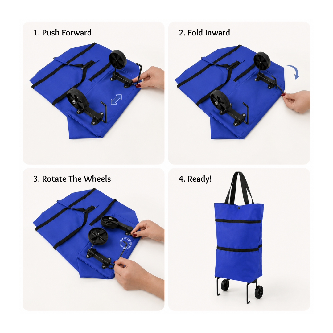 2-in-1 Foldable Shopping Trolley Bag