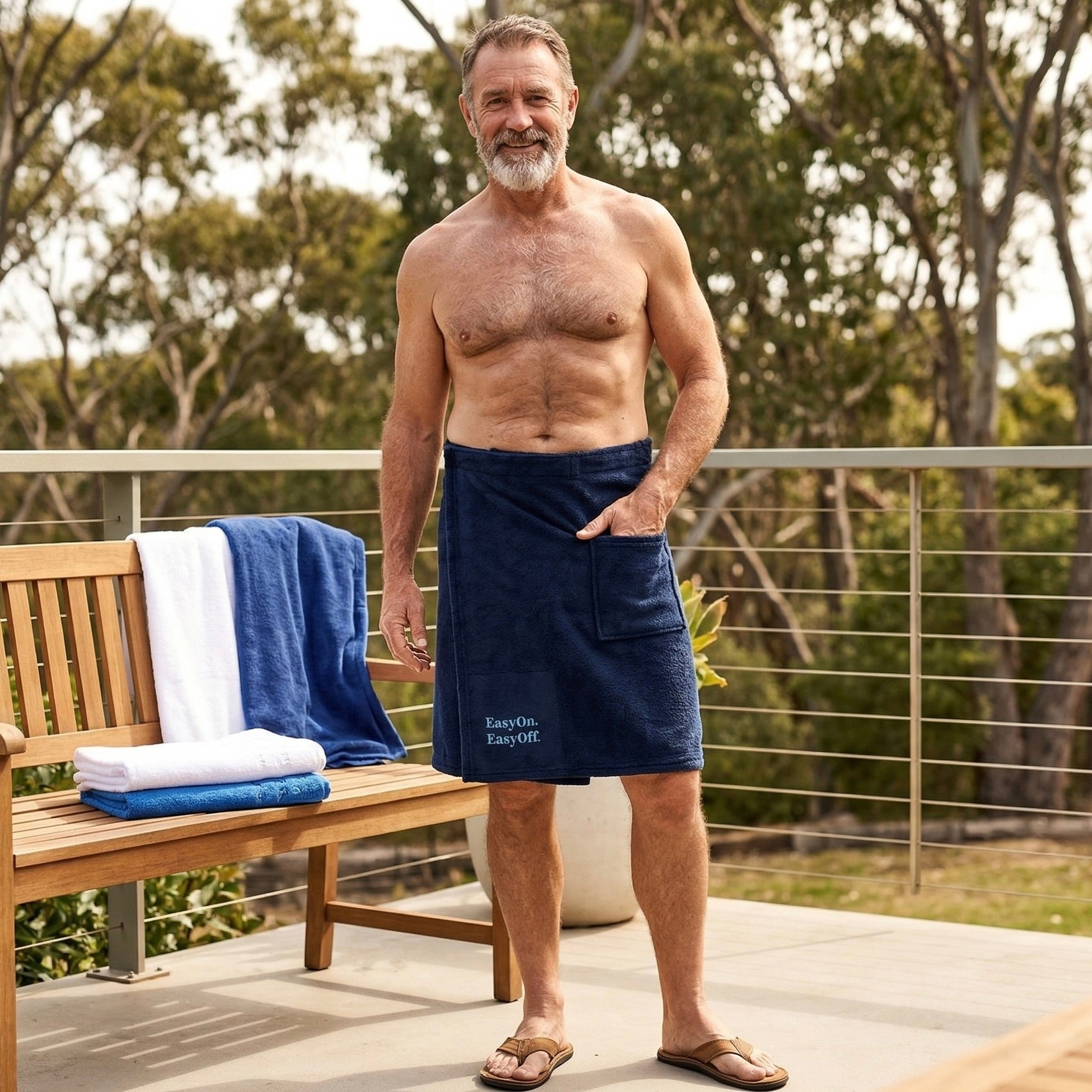 EasyOn EasyOff Men’s Toweling Wrap