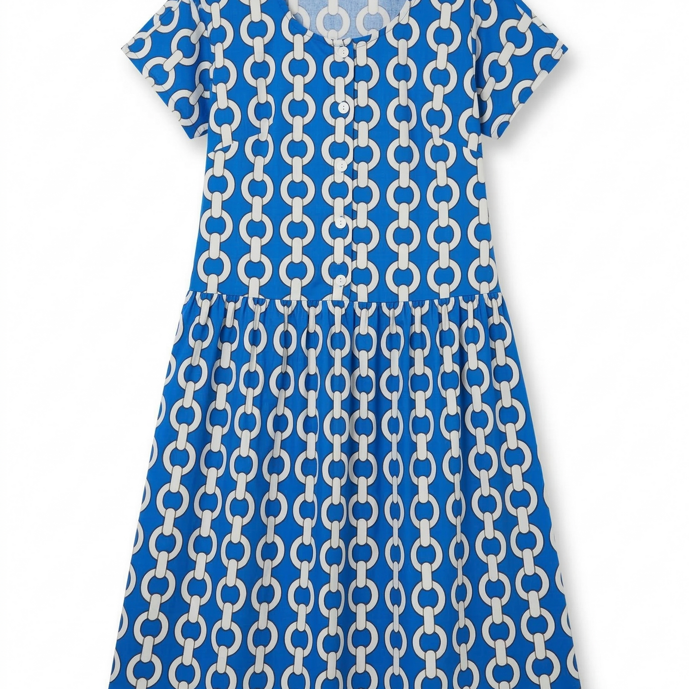 Chianti Chain Drop Waist Dress with Short Sleeve