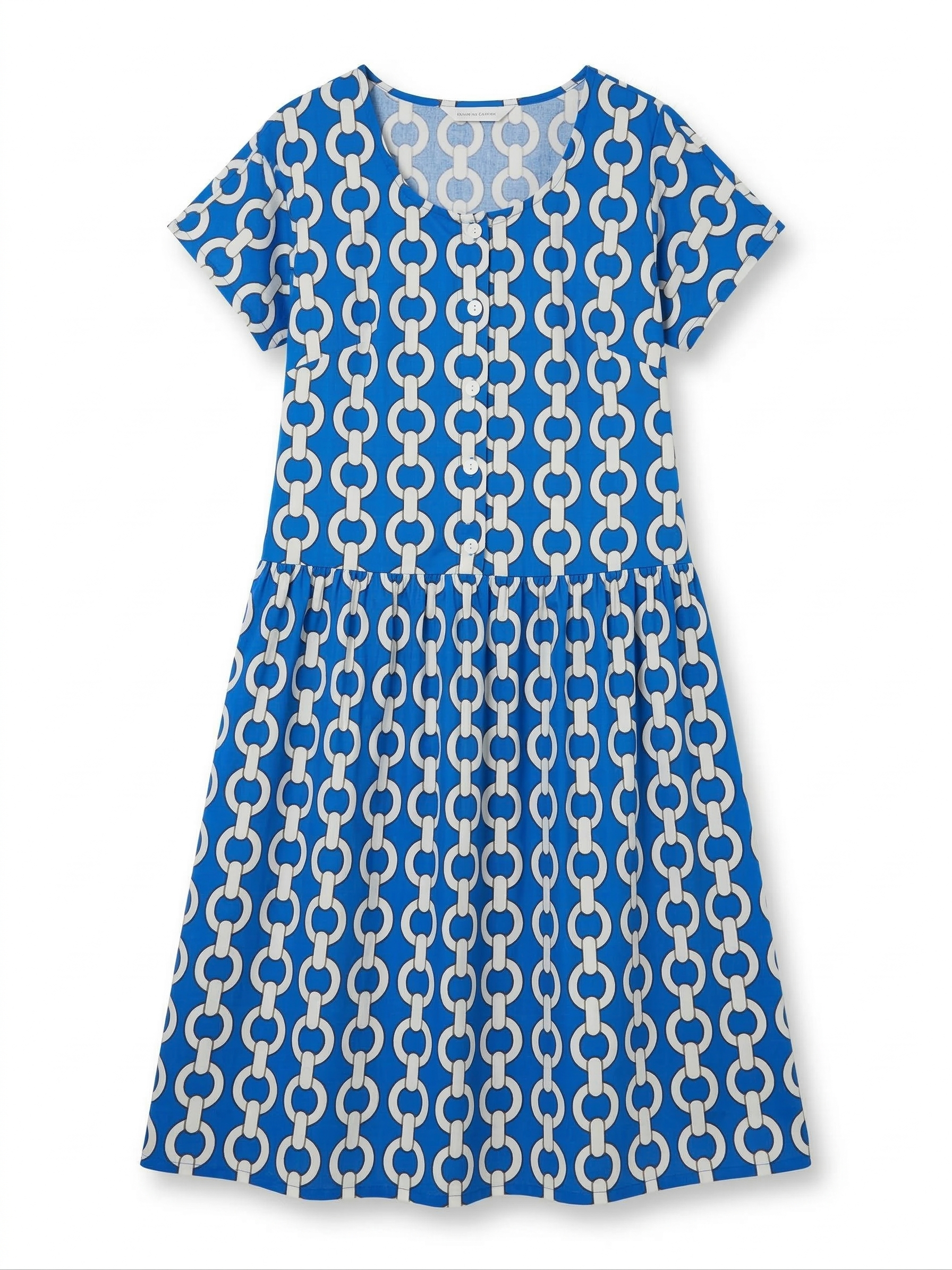 Chianti Chain Drop Waist Dress with Short Sleeve