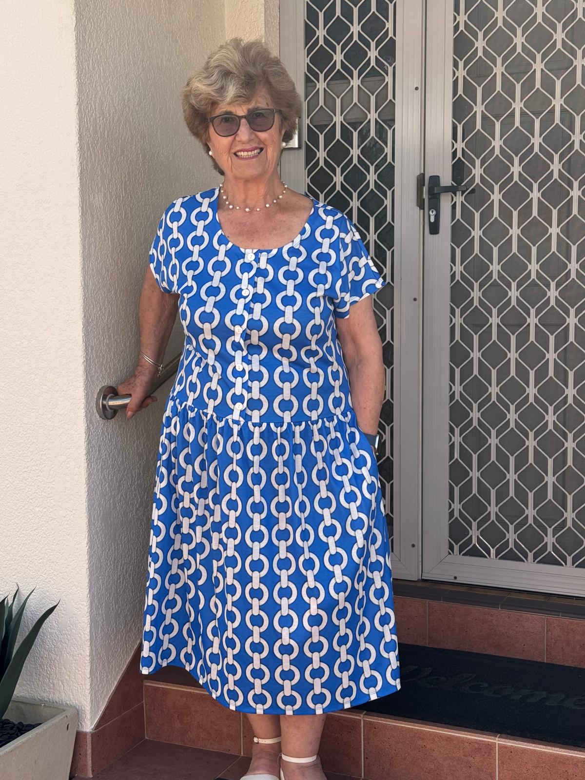 Chianti Chain Drop Waist Dress with Short Sleeve