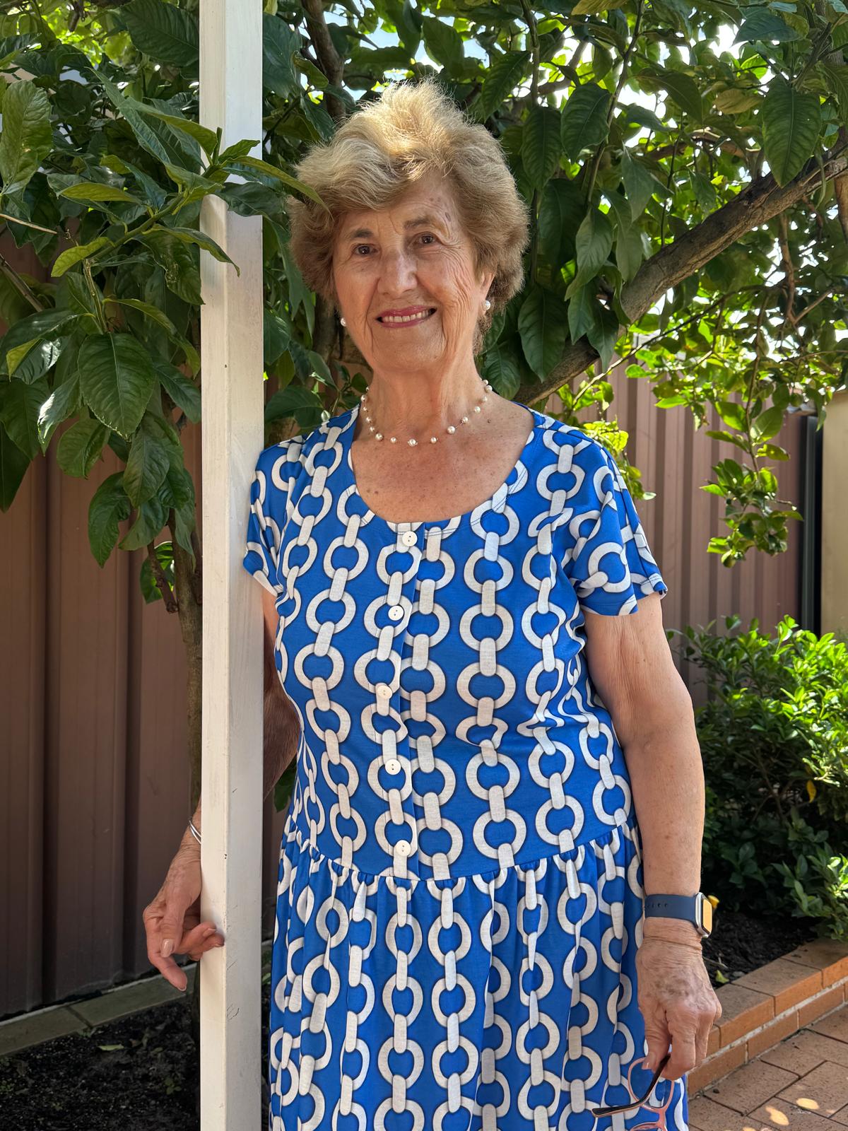 Chianti Chain Drop Waist Dress with Short Sleeve