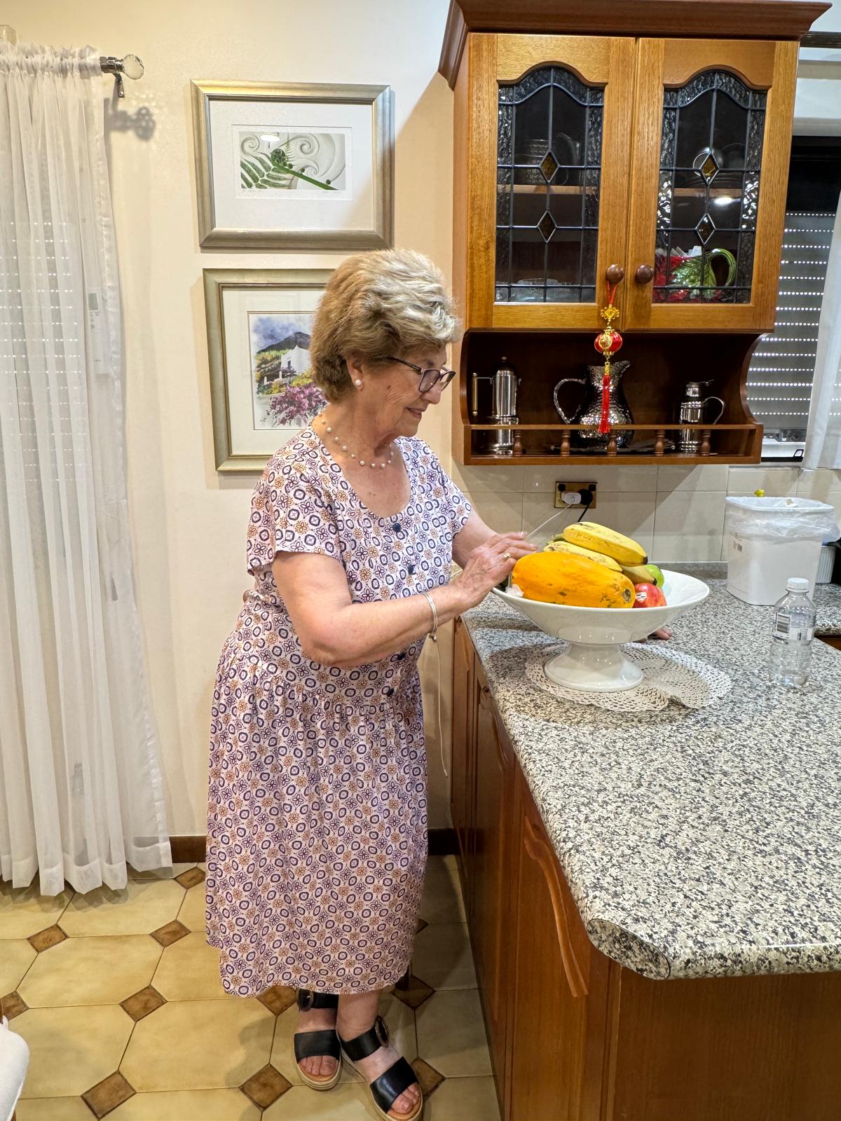 Purple Bouquet Drop Waist Dress with Short Sleeve