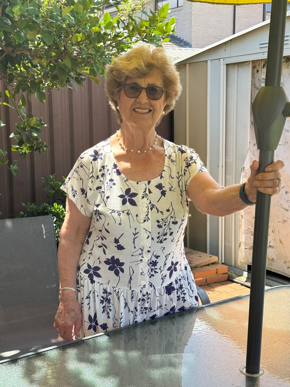 Blue Petal Drop Waist Dress with Short Sleeve