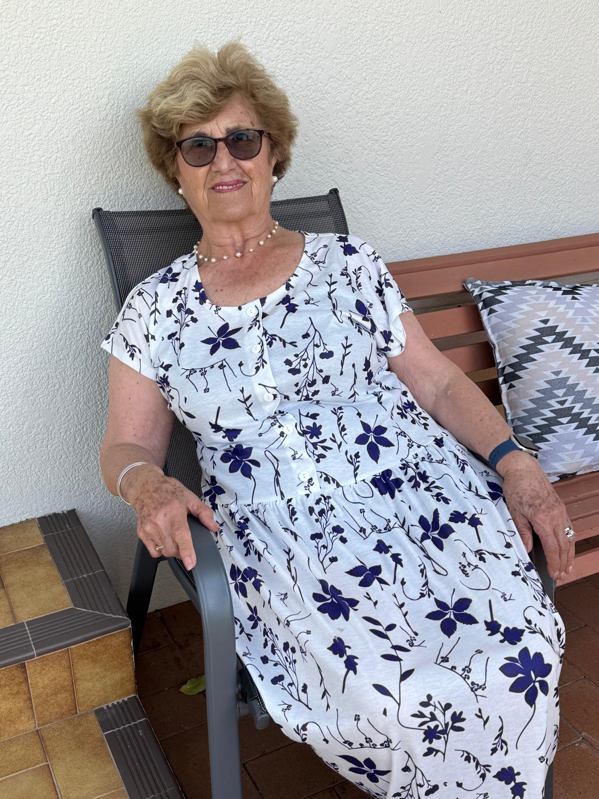 Blue Petal Drop Waist Dress with Short Sleeve