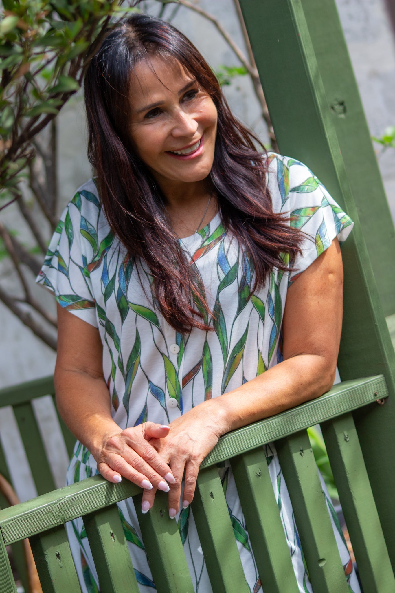 Livorno Leaf Drop Waist Dress with Short Sleeves