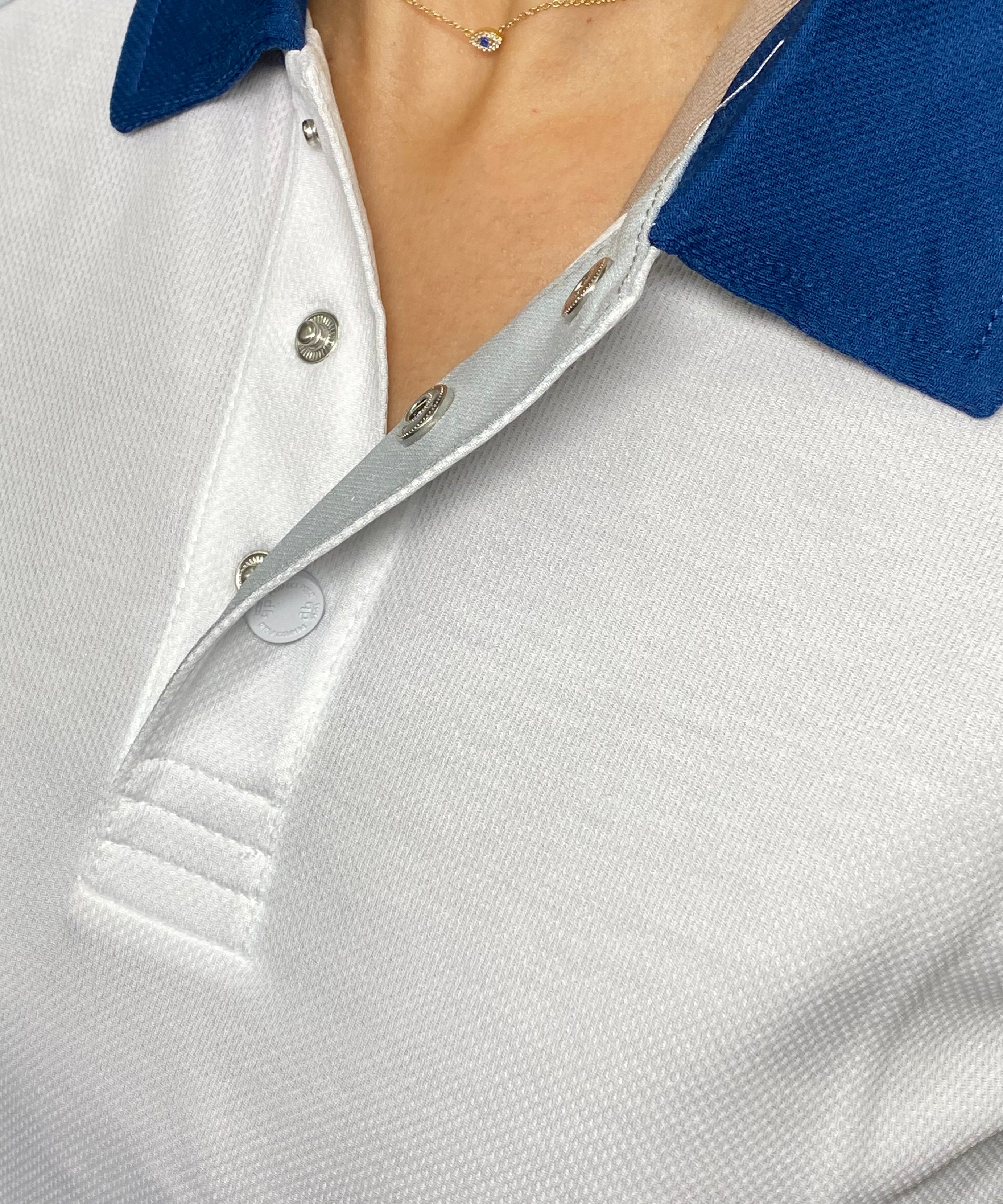 EasyOn EasyOff White/Navy Polo (Women)
