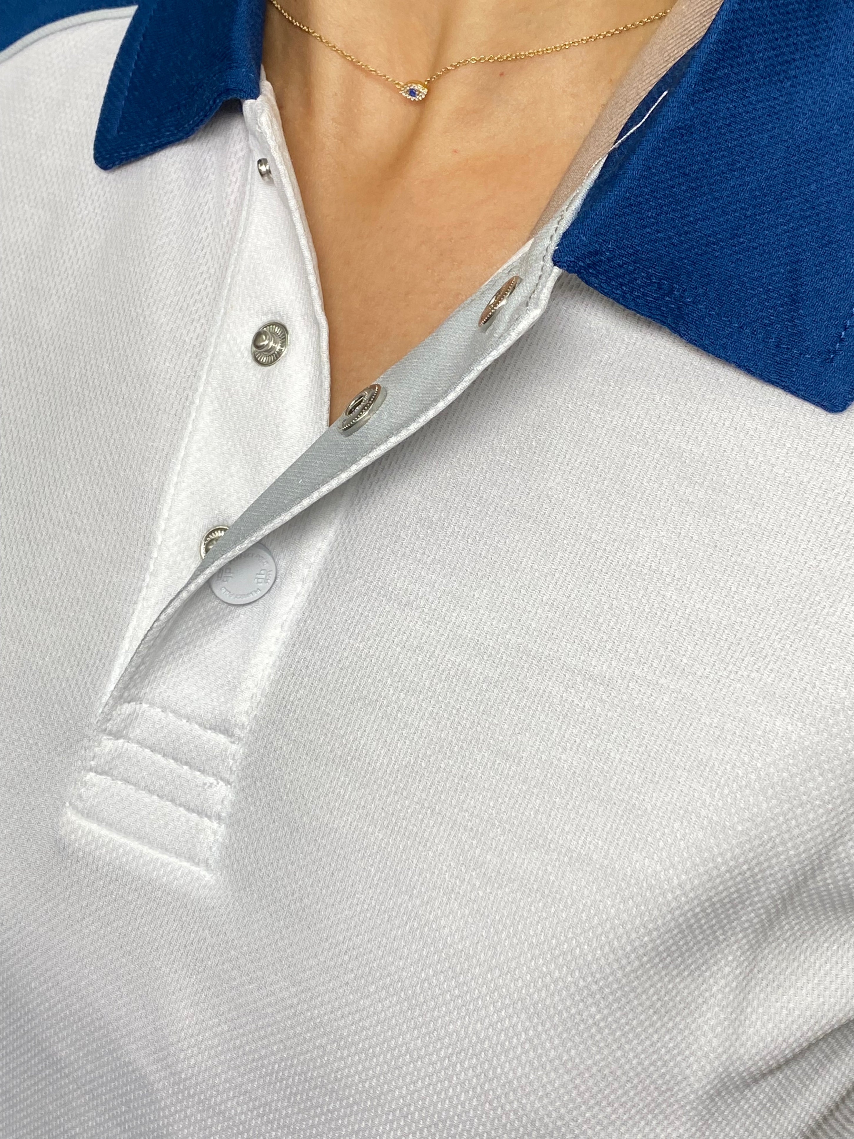 EasyOn EasyOff White/Navy Polo (Women)