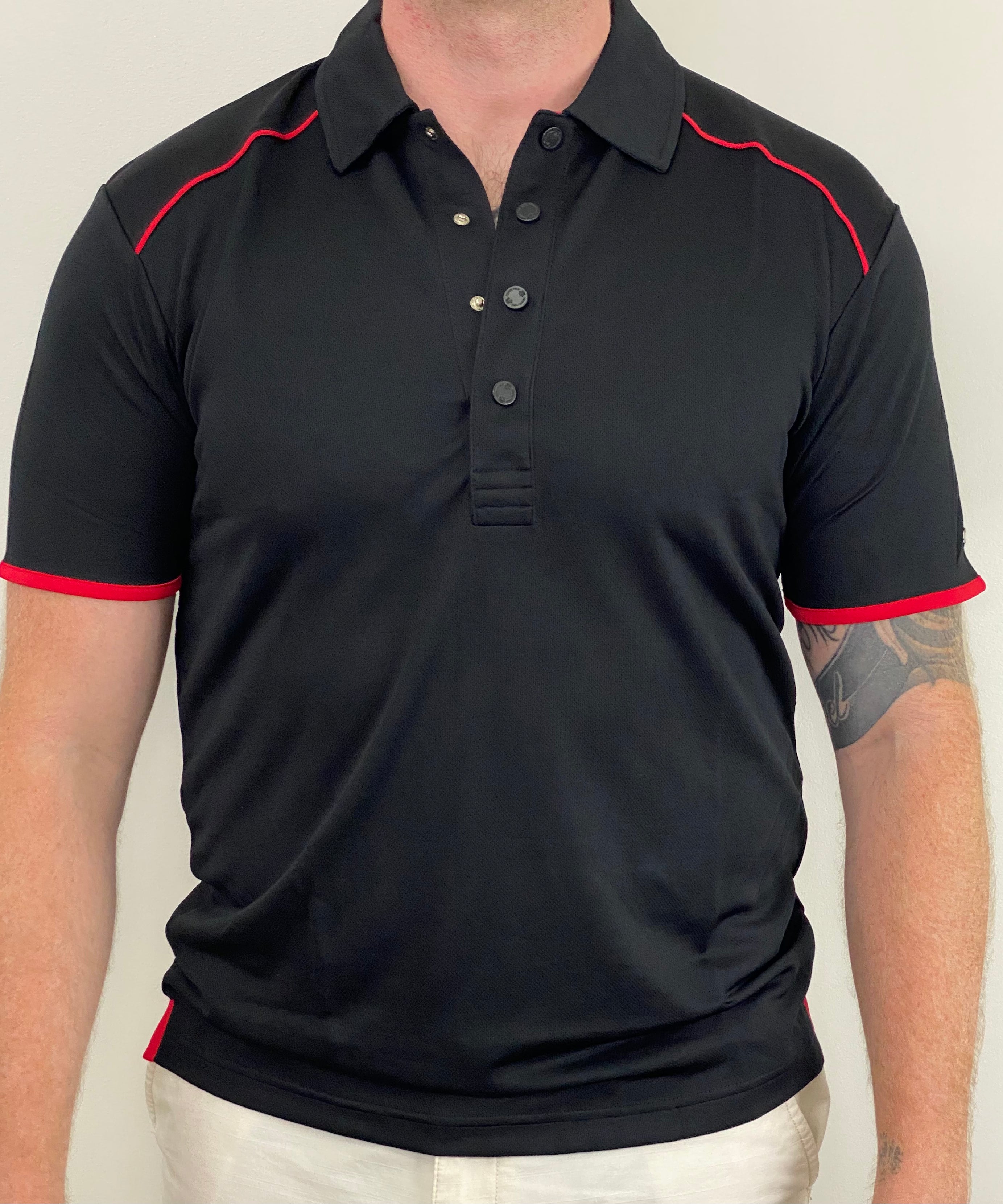 EasyOn EasyOff Black/Red Polo (Men)