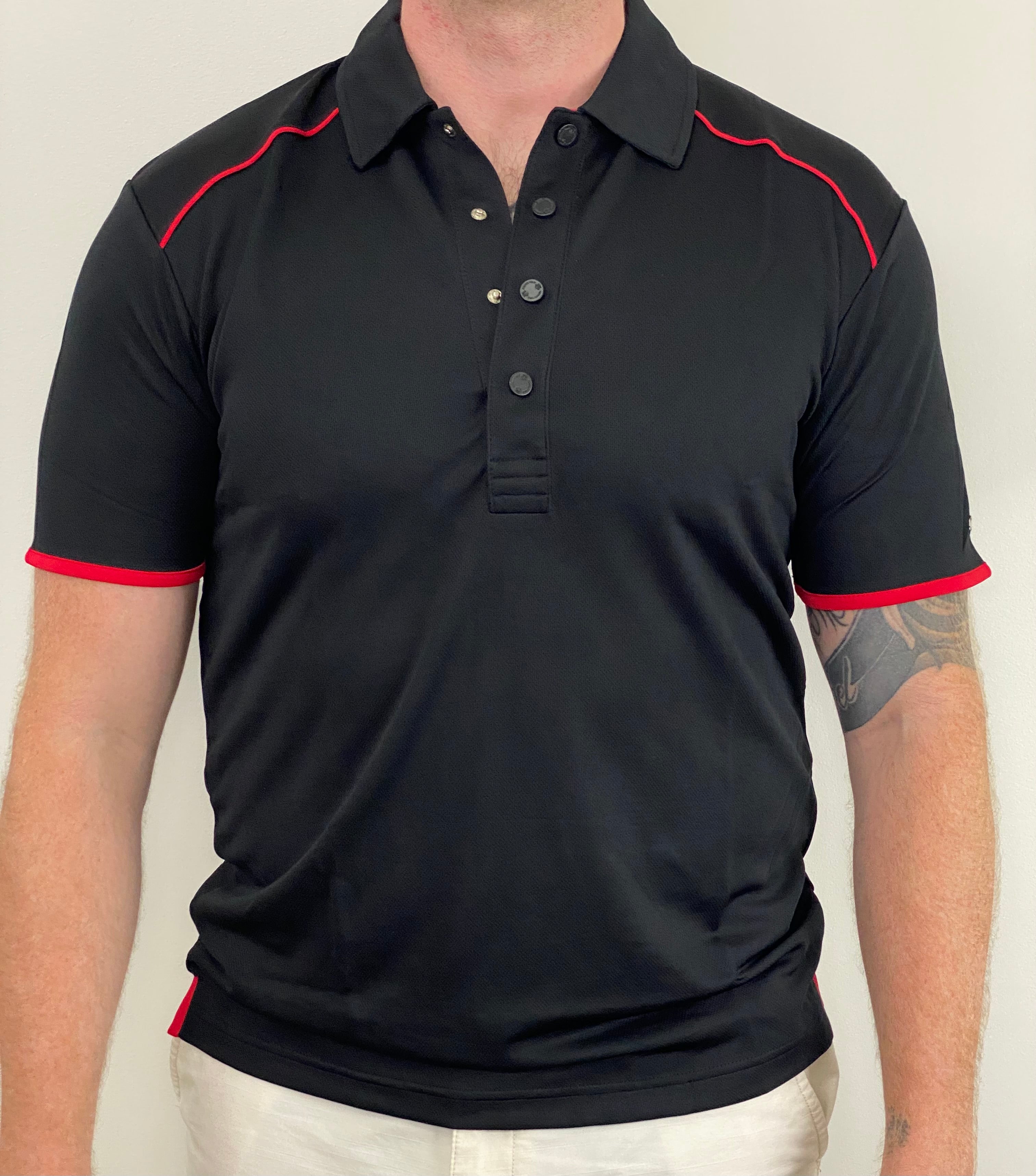 EasyOn EasyOff Black/Red Polo (Men)