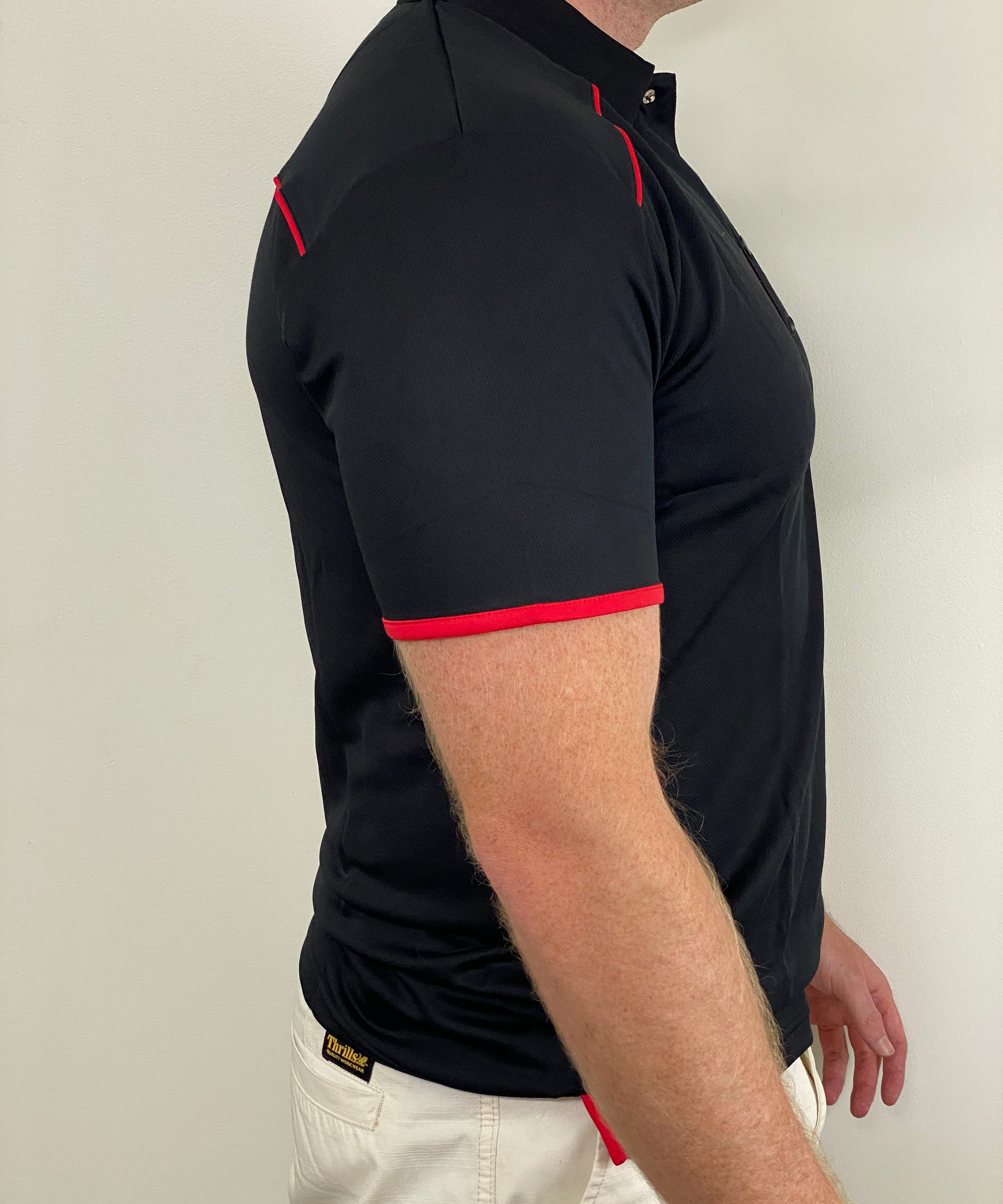 EasyOn EasyOff Black/Red Polo (Men)