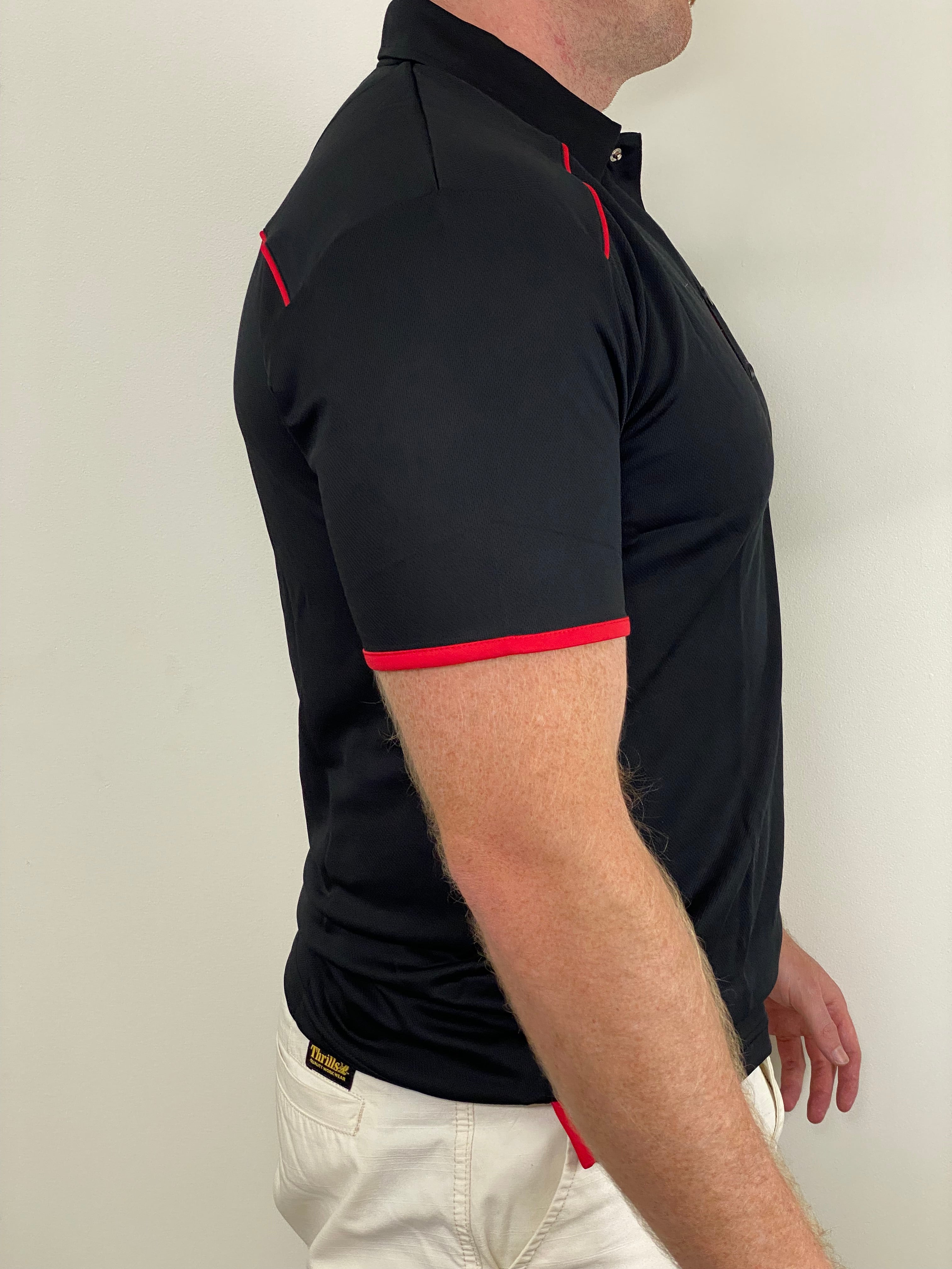 EasyOn EasyOff Black/Red Polo (Men)