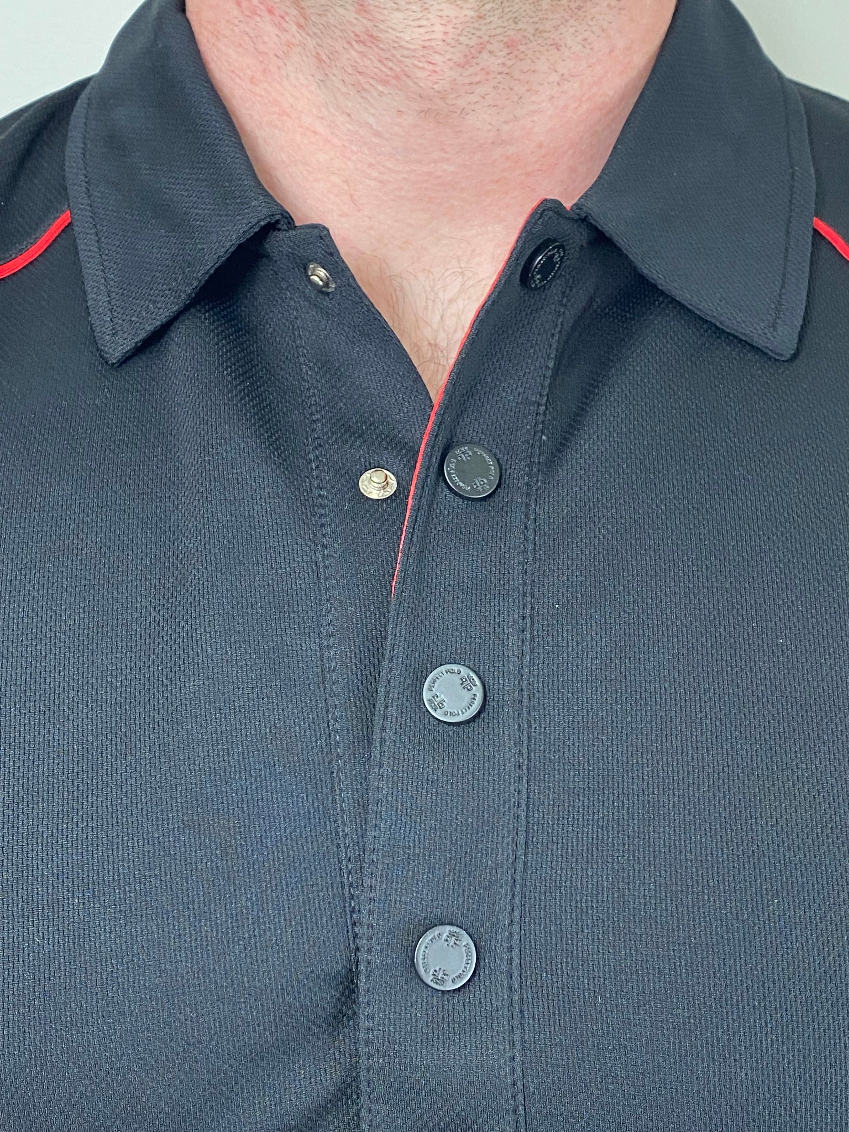 EasyOn EasyOff Black/Red Polo (Men)