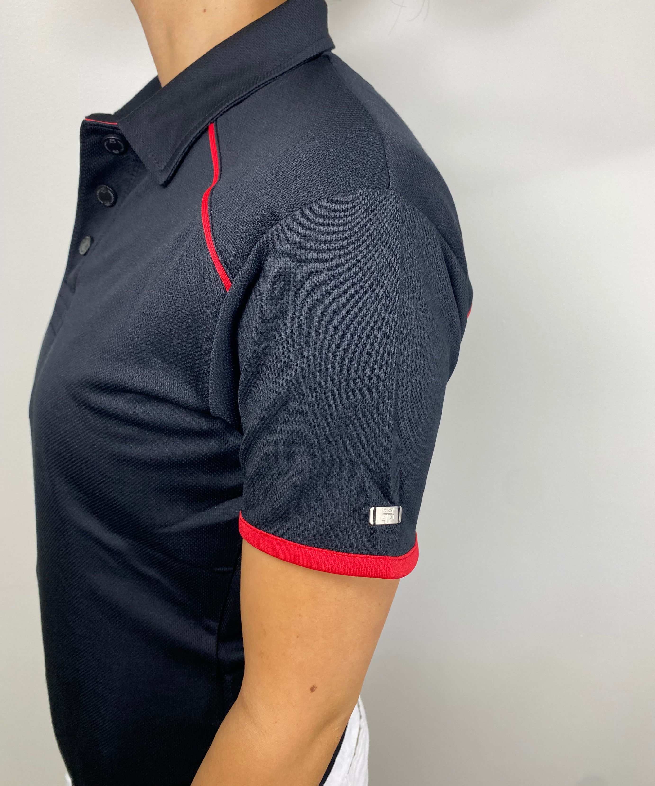 EasyOn EasyOff Black/Red Polo (Women)