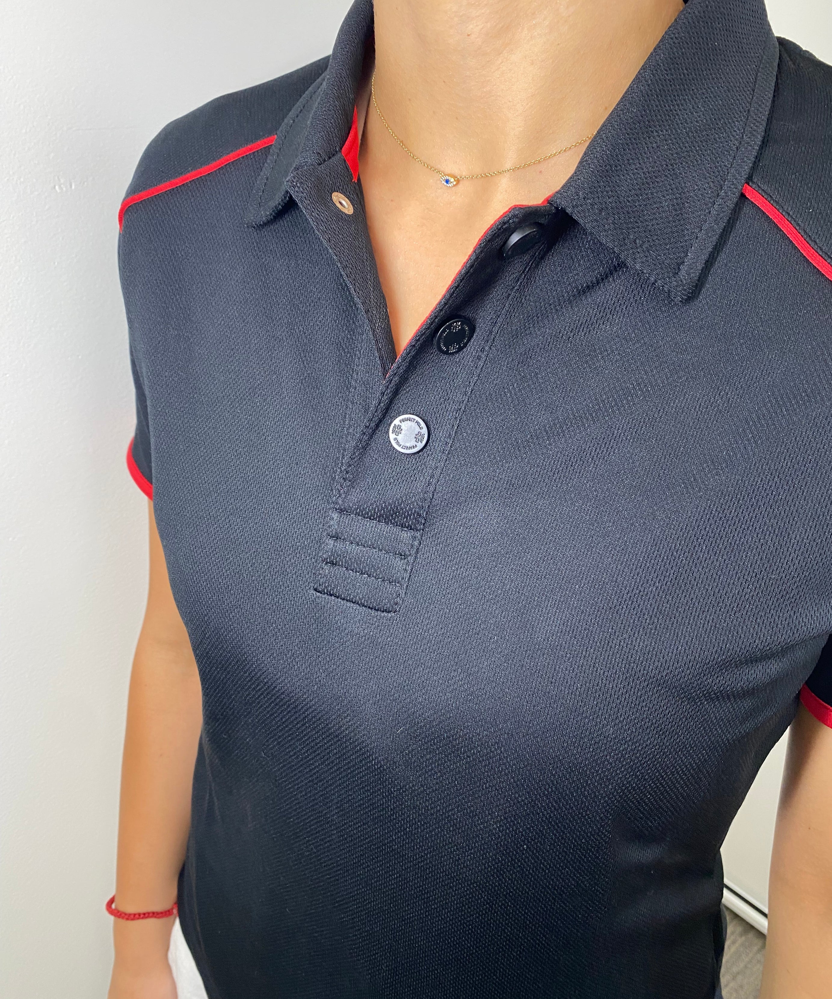 EasyOn EasyOff Black/Red Polo (Women)