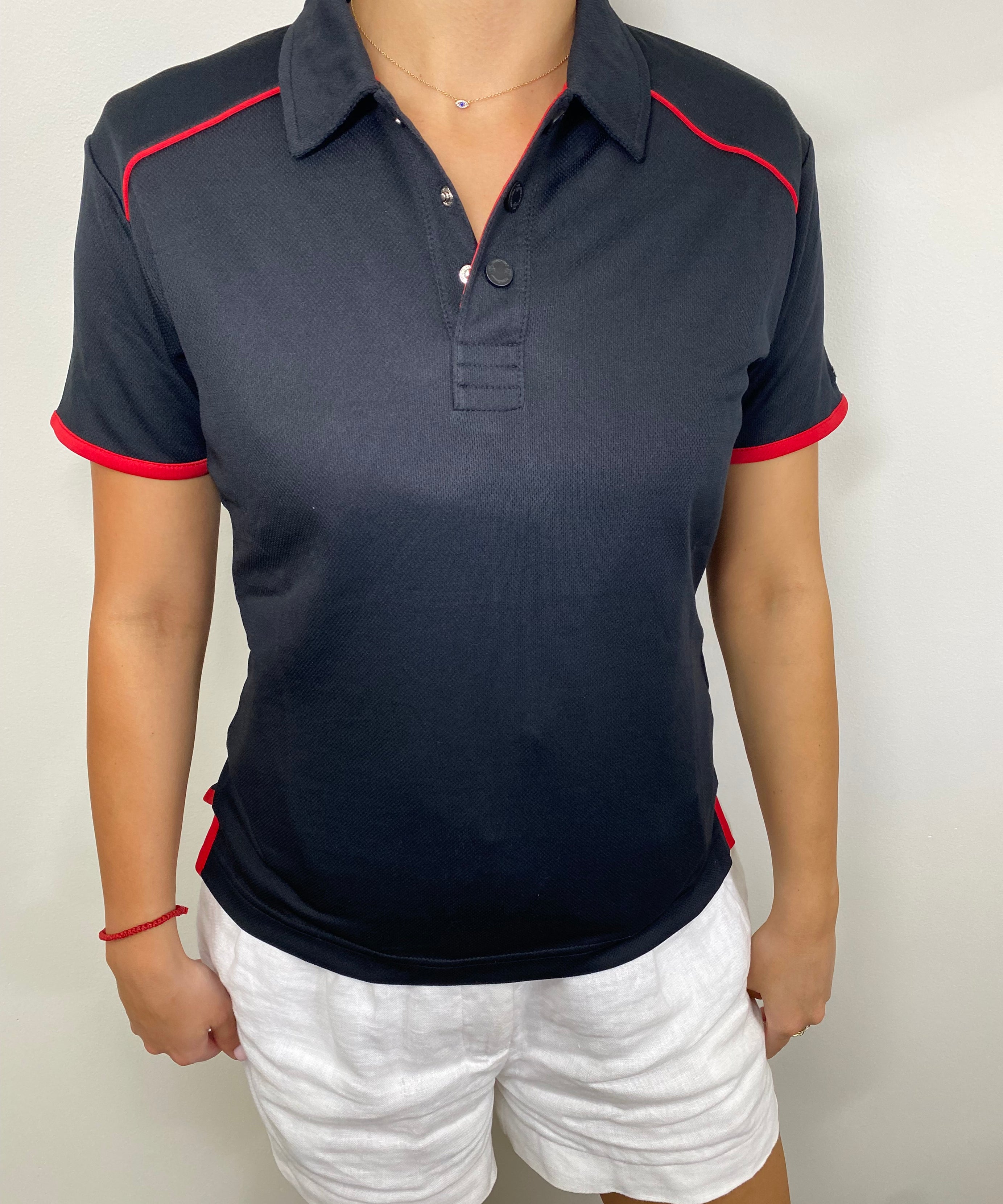 EasyOn EasyOff Black/Red Polo (Women)