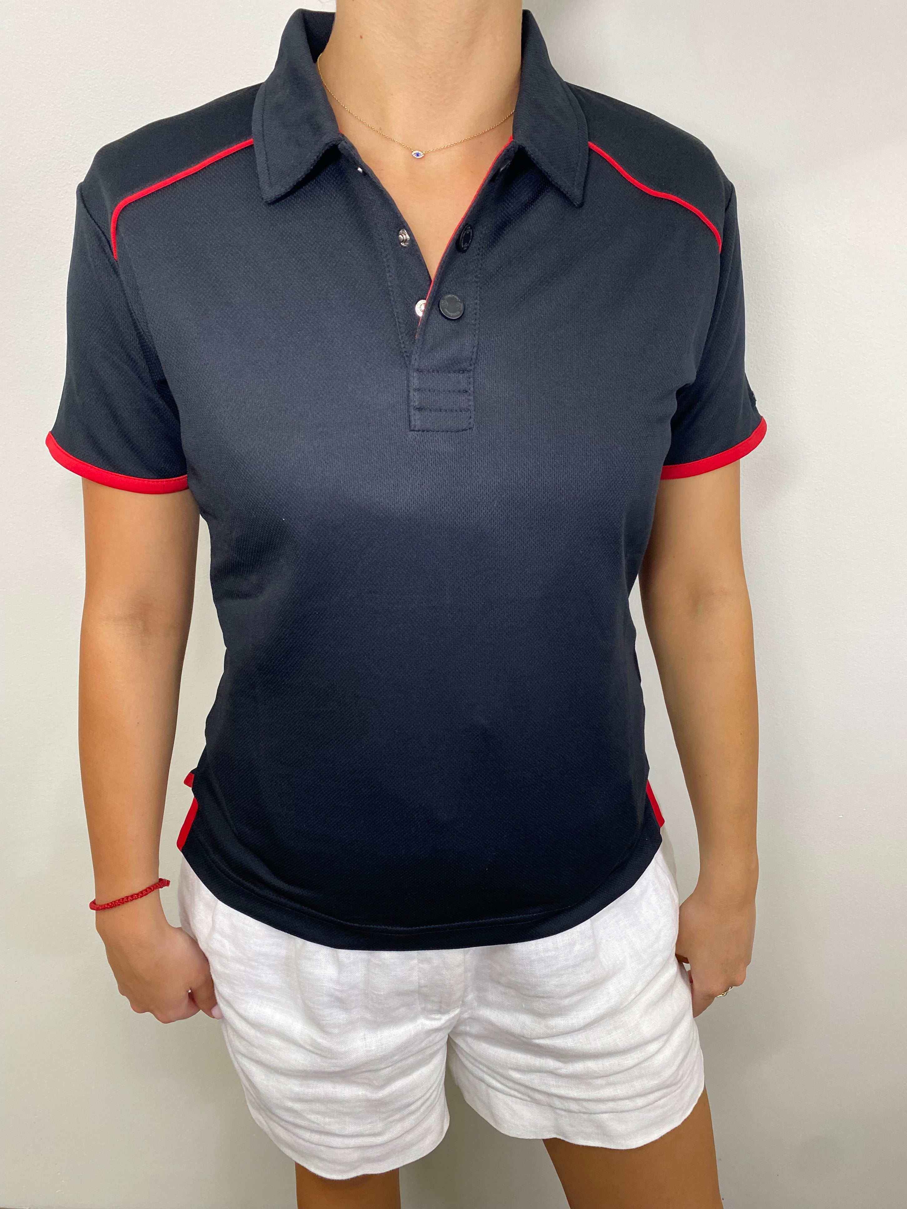 EasyOn EasyOff Black/Red Polo (Women)