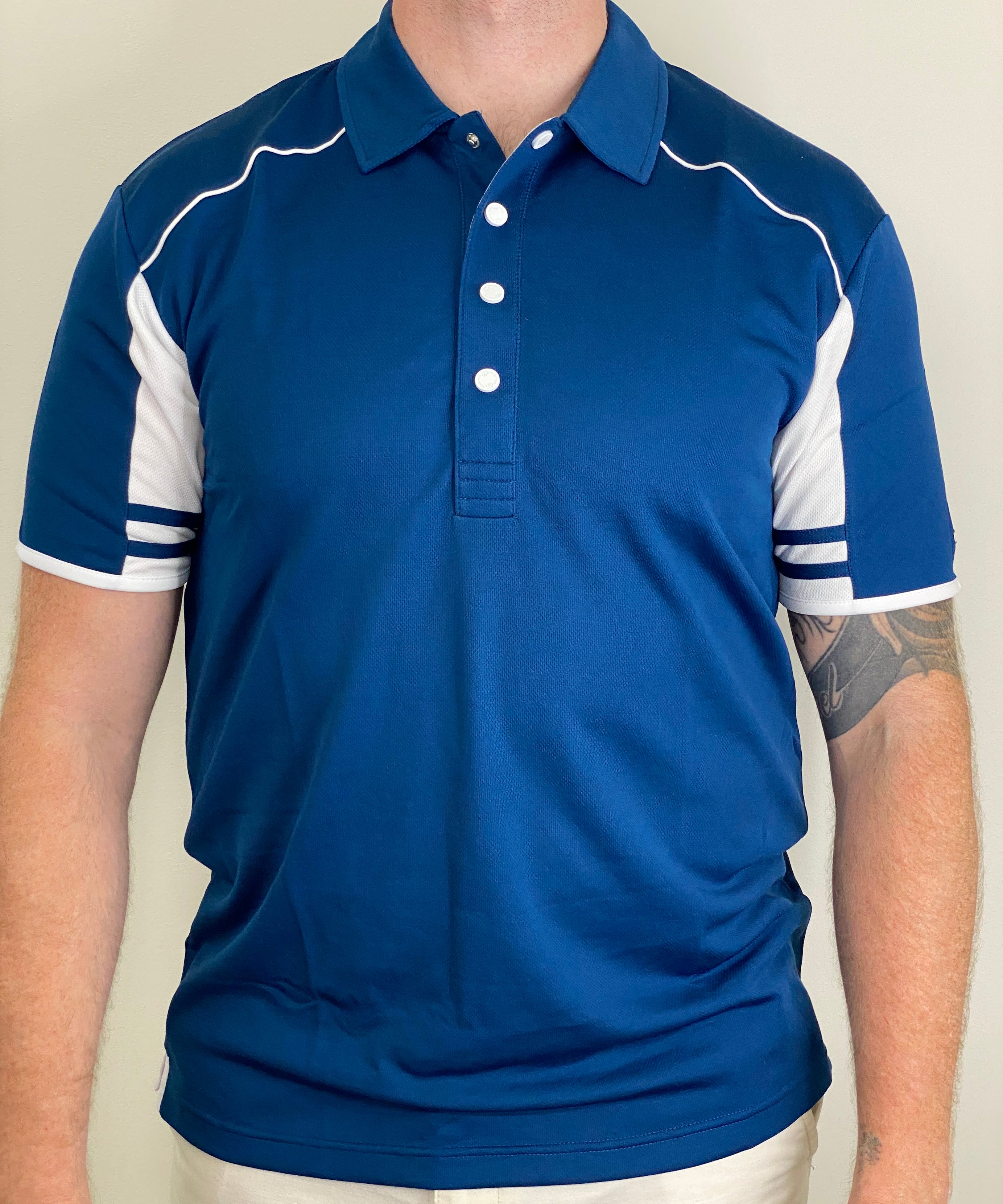 EasyOn EasyOff Navy/White Polo (Men)