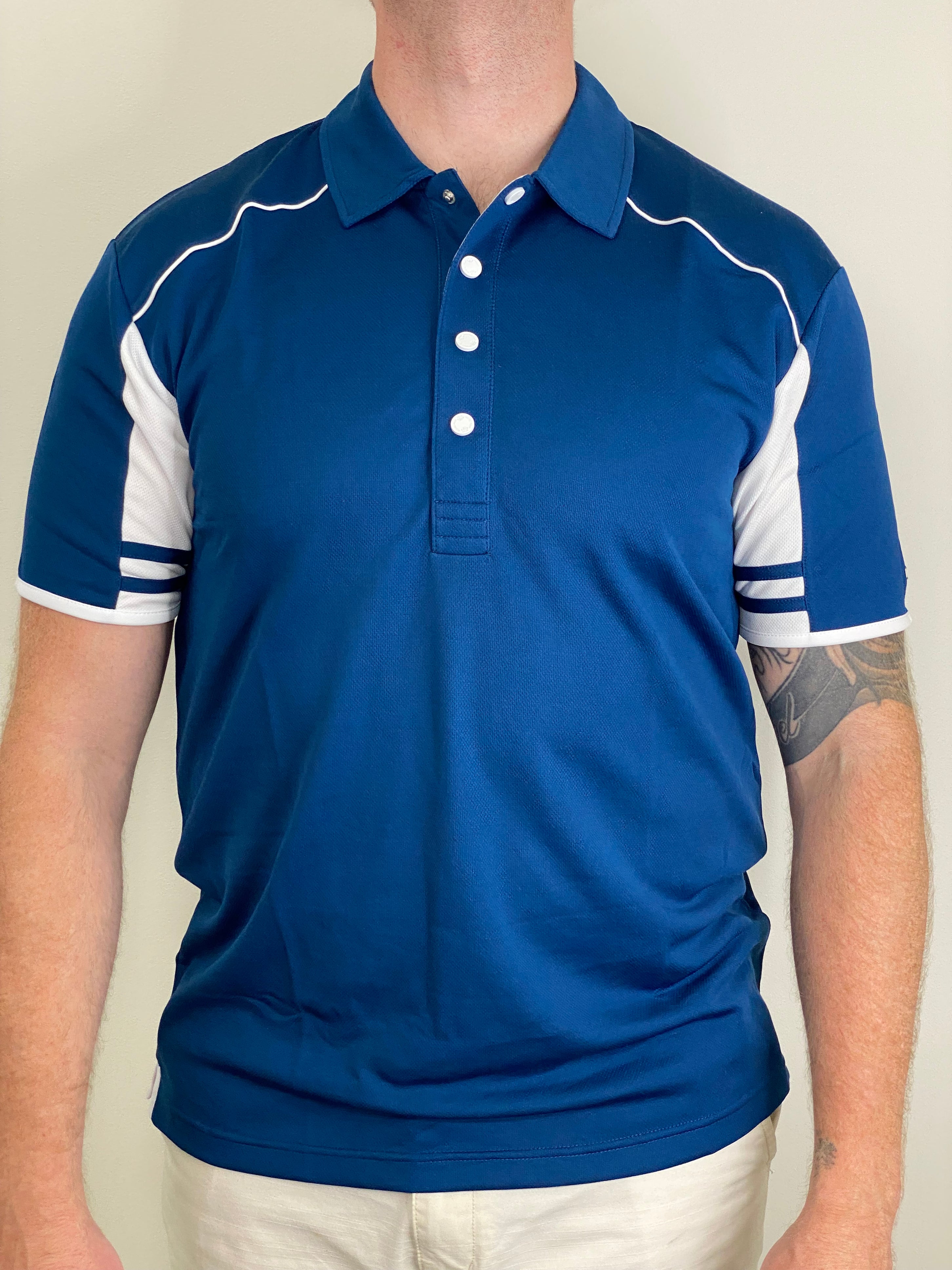 EasyOn EasyOff Navy/White Polo (Men)