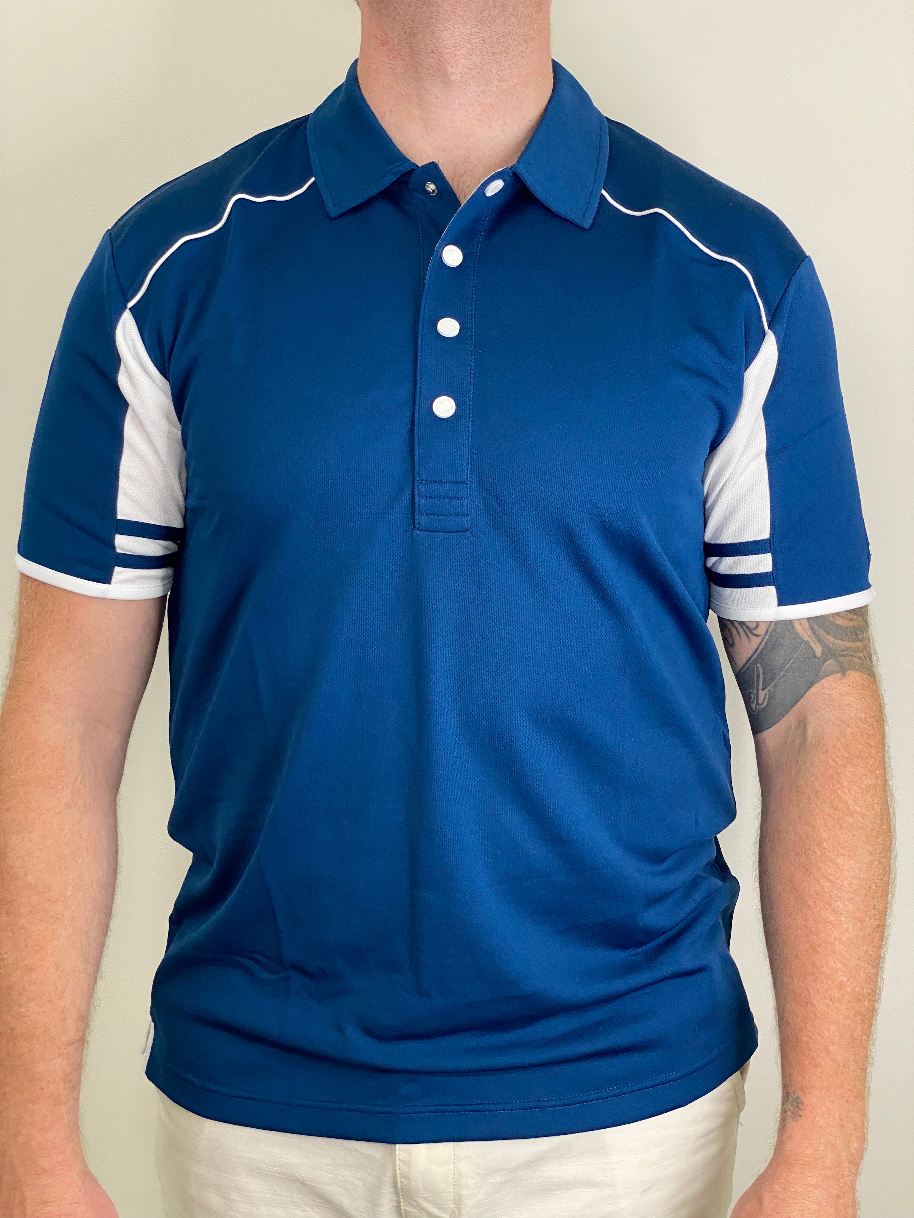 EasyOn EasyOff Navy/White Polo (Men)