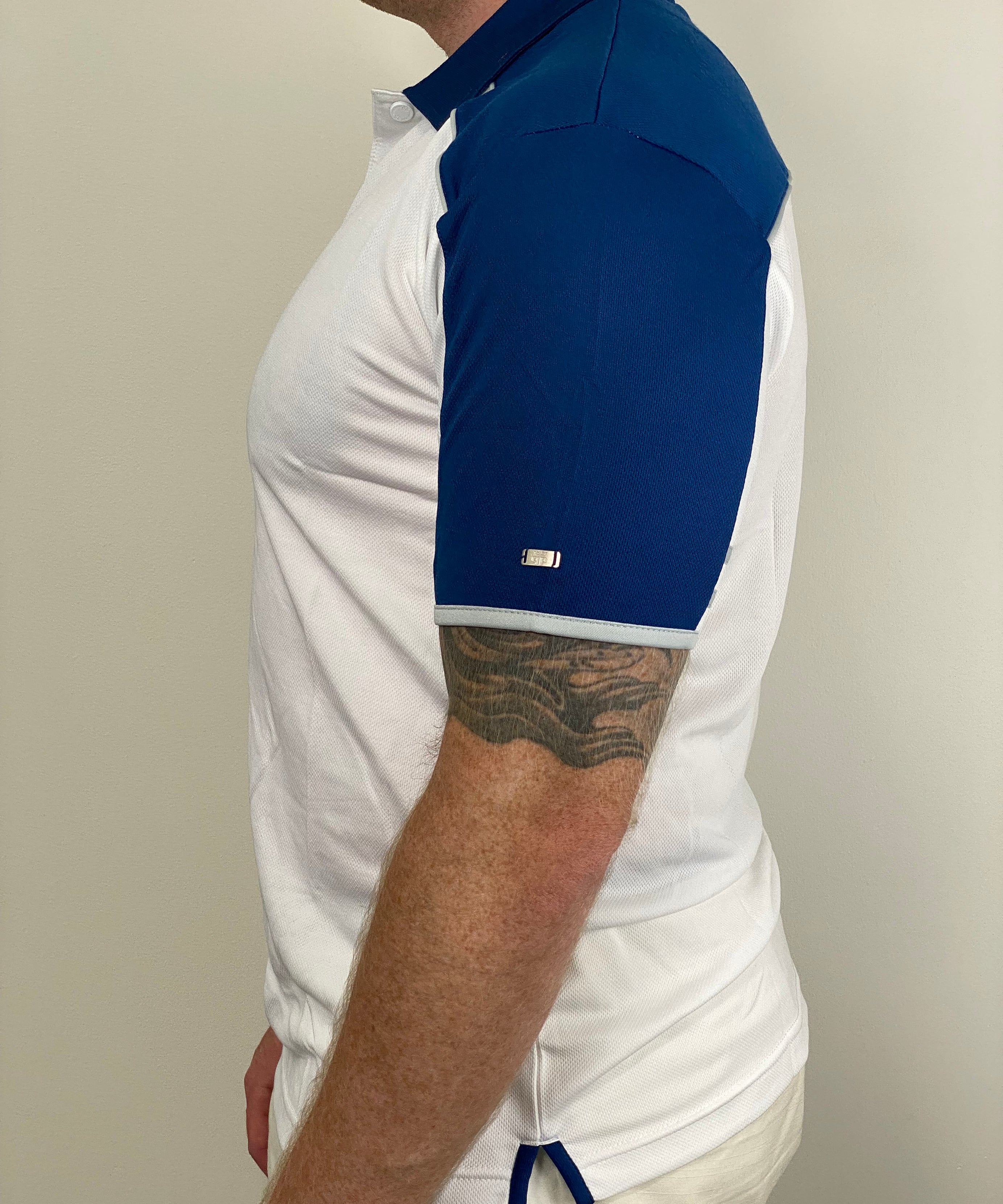 EasyOn EasyOff White/Navy Polo (Men)
