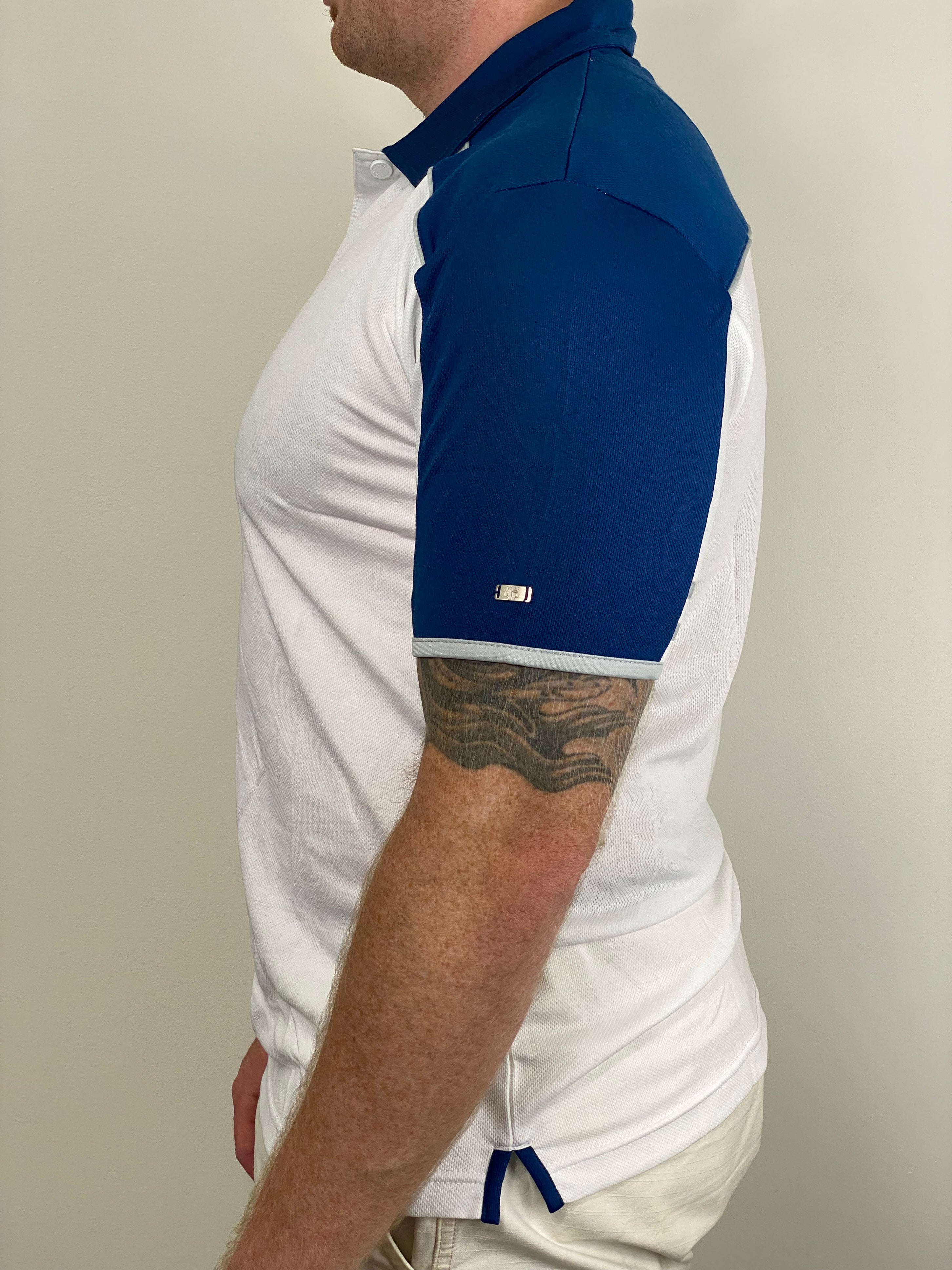 EasyOn EasyOff White/Navy Polo (Men)