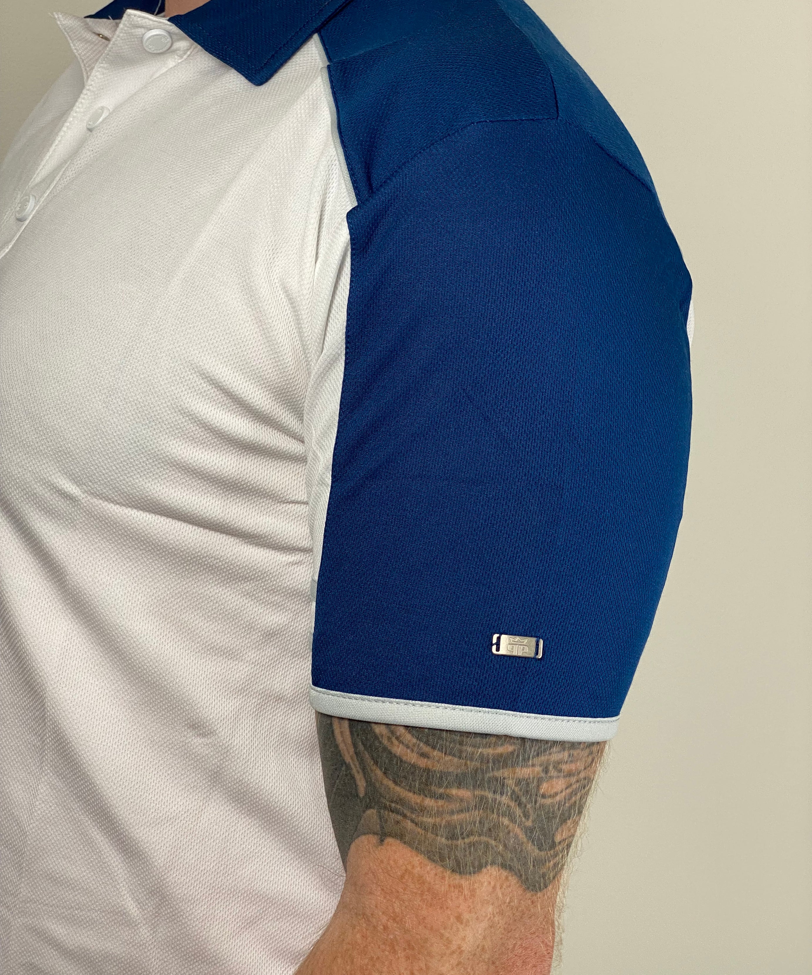 EasyOn EasyOff White/Navy Polo (Men)