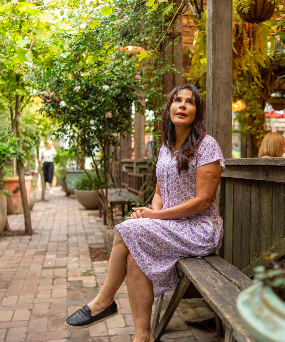 Diamond Belle Drop Waist Dress With Short Sleeves