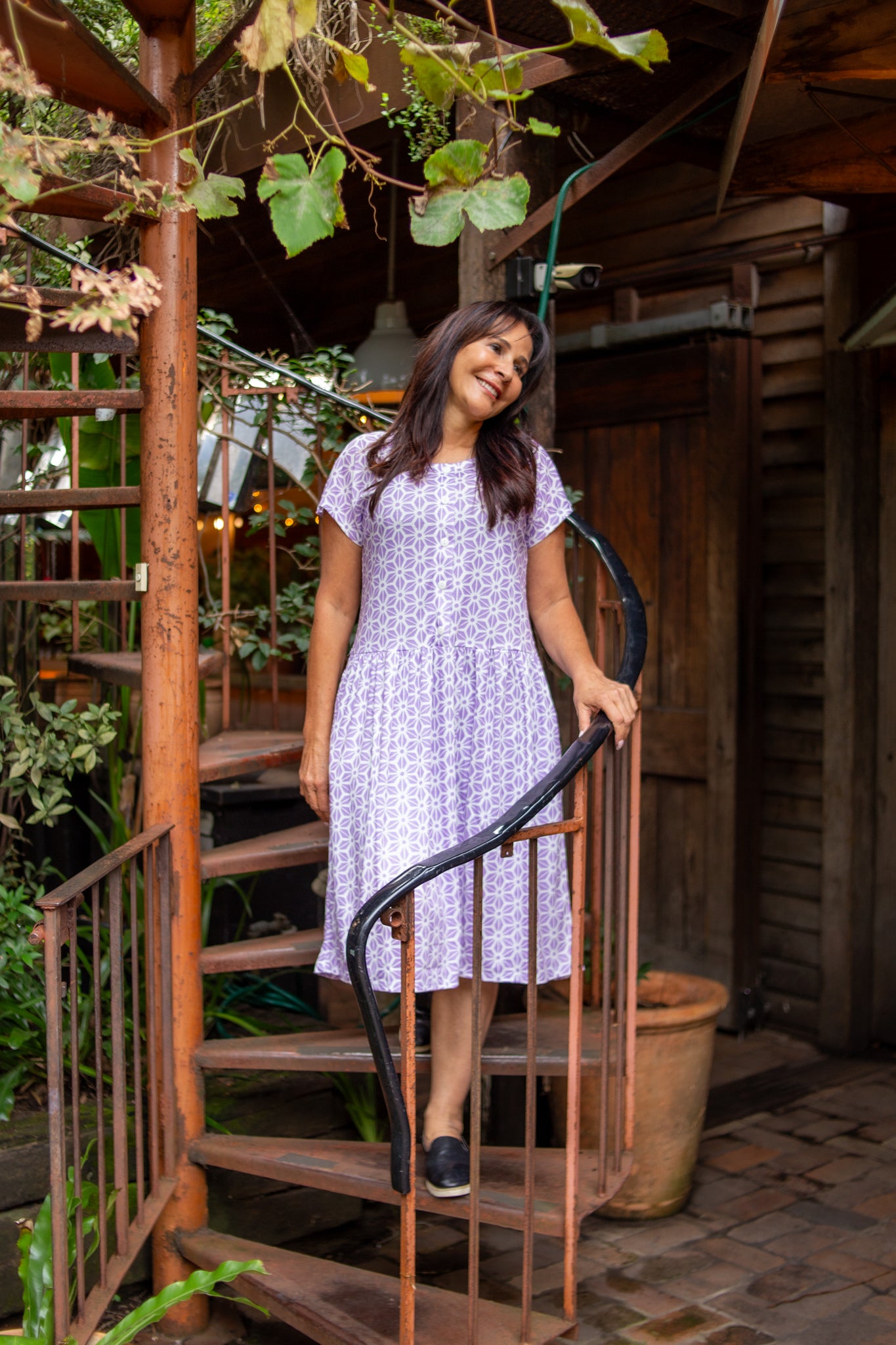 Diamond Belle Drop Waist Dress With Short Sleeves