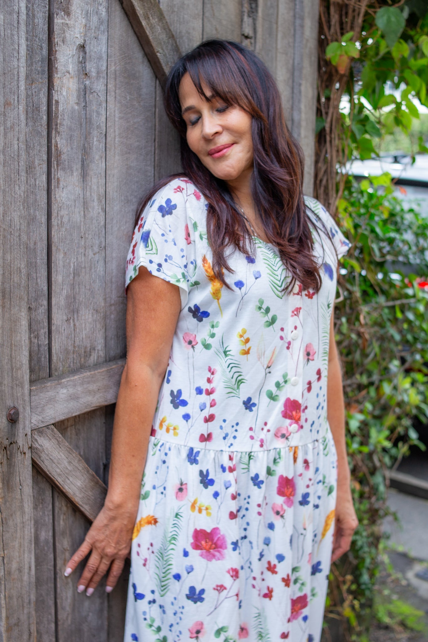 Florenze Flower Drop Waist Dress with Short Sleeve