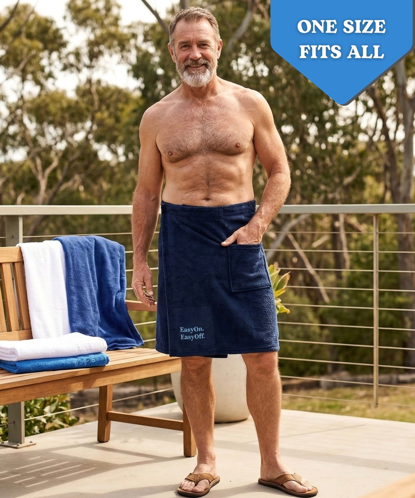EasyOn EasyOff Men’s Toweling Wrap