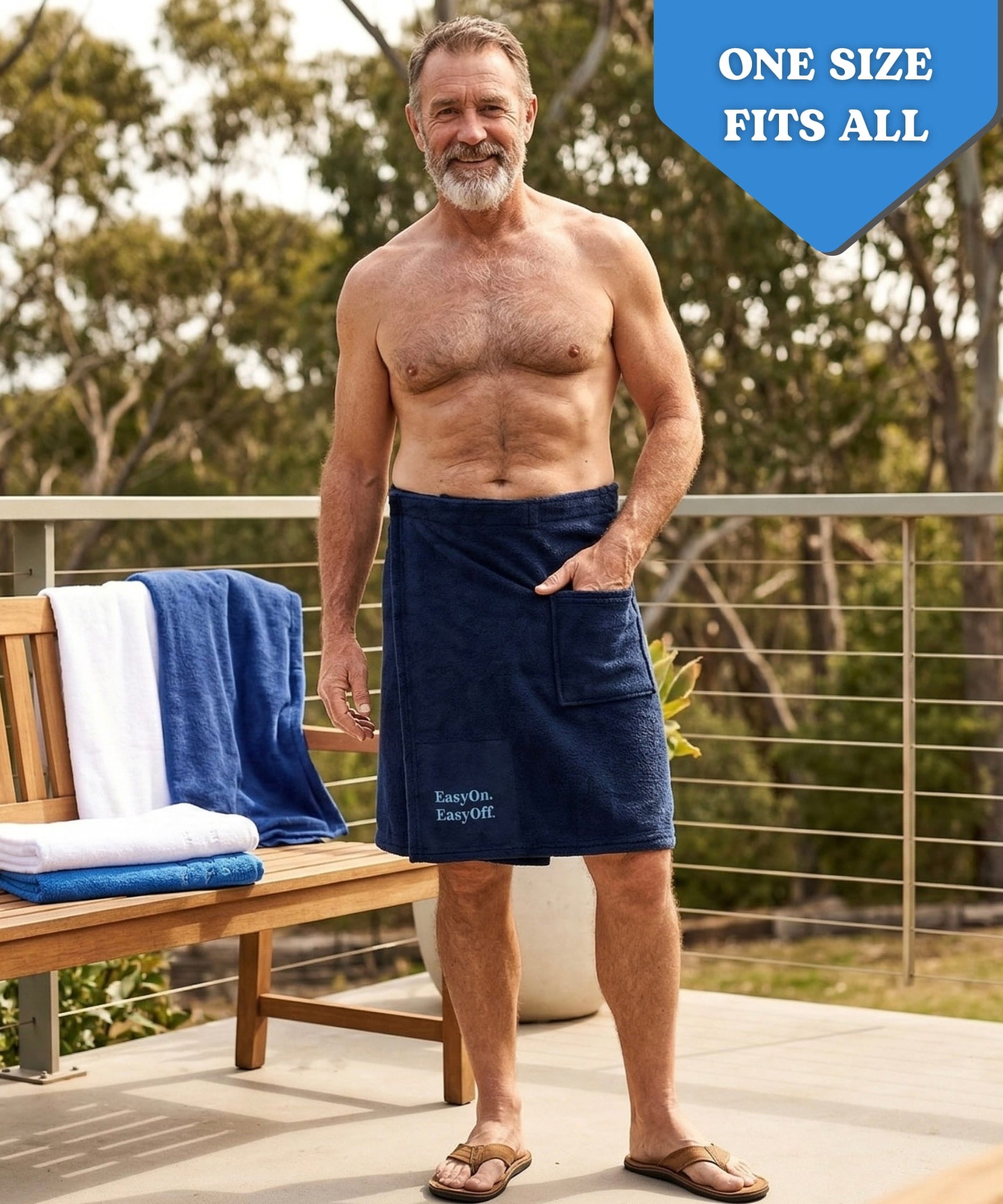 EasyOn EasyOff Men’s Toweling Wrap
