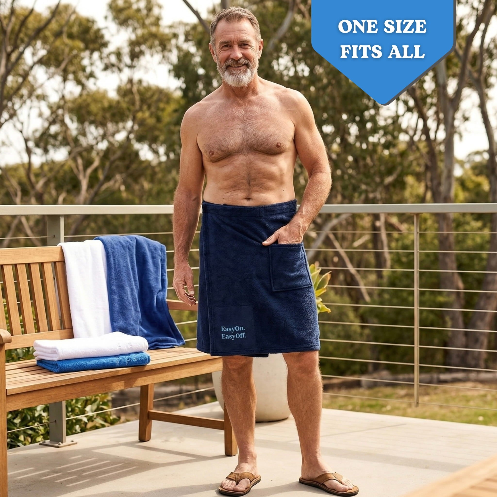 EasyOn EasyOff Men’s Toweling Wrap