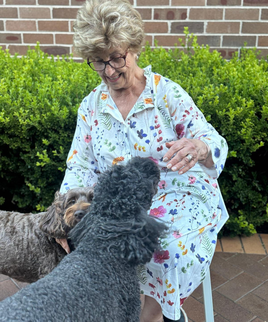 L/S Livorno Leaf Drop Waist Dress with Long Sleeve