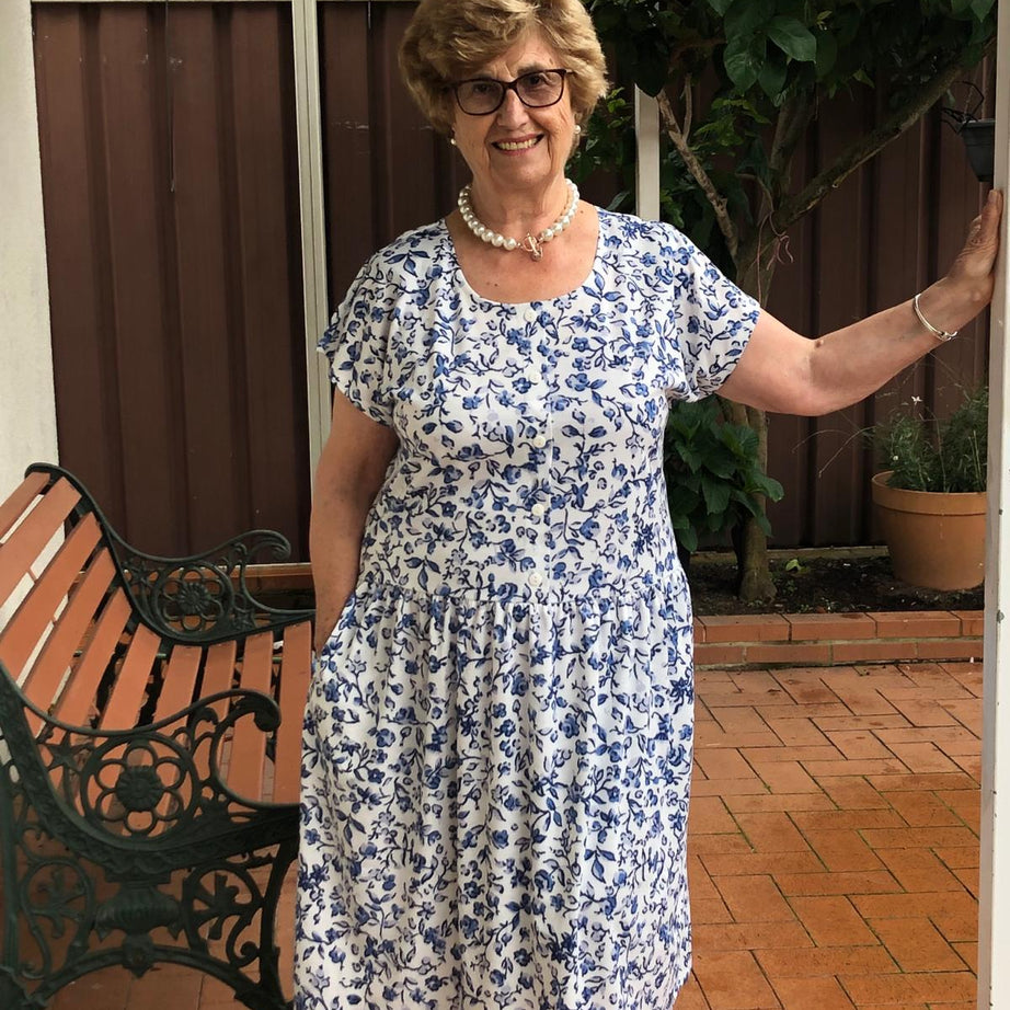 Amalfi Drop Waist Dress With Short Sleeves