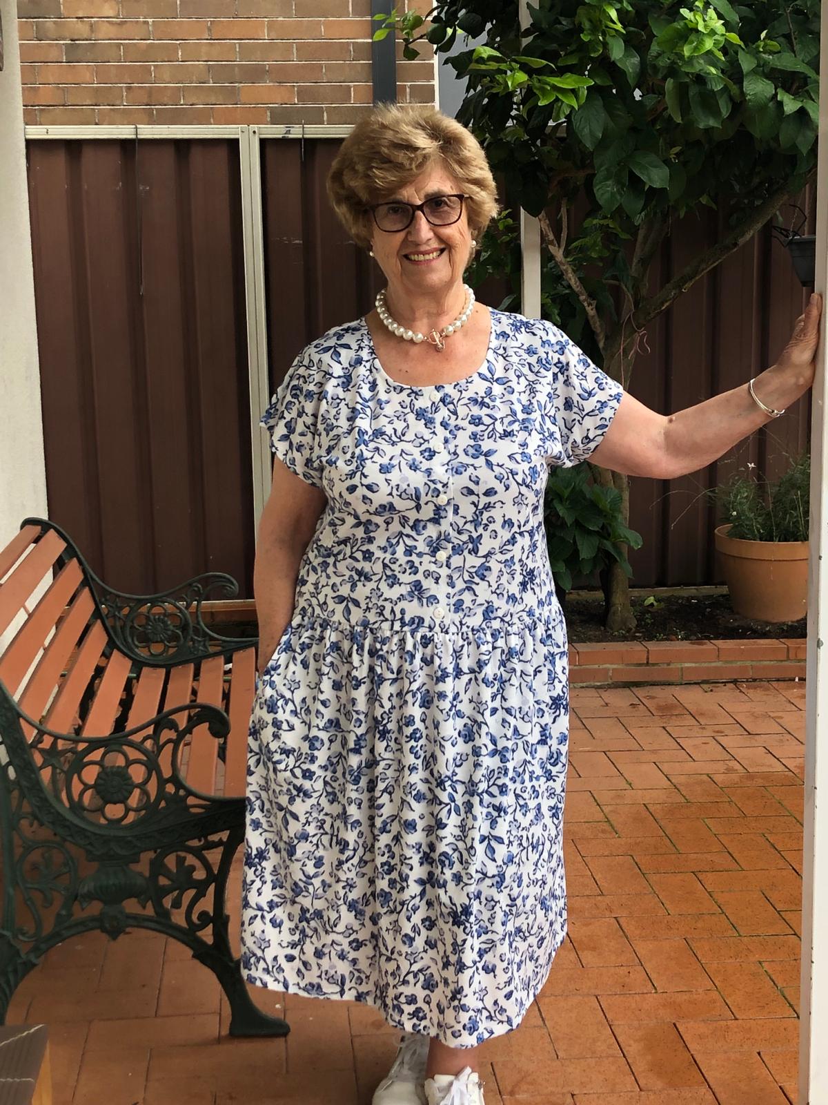 Amalfi Drop Waist Dress With Short Sleeves